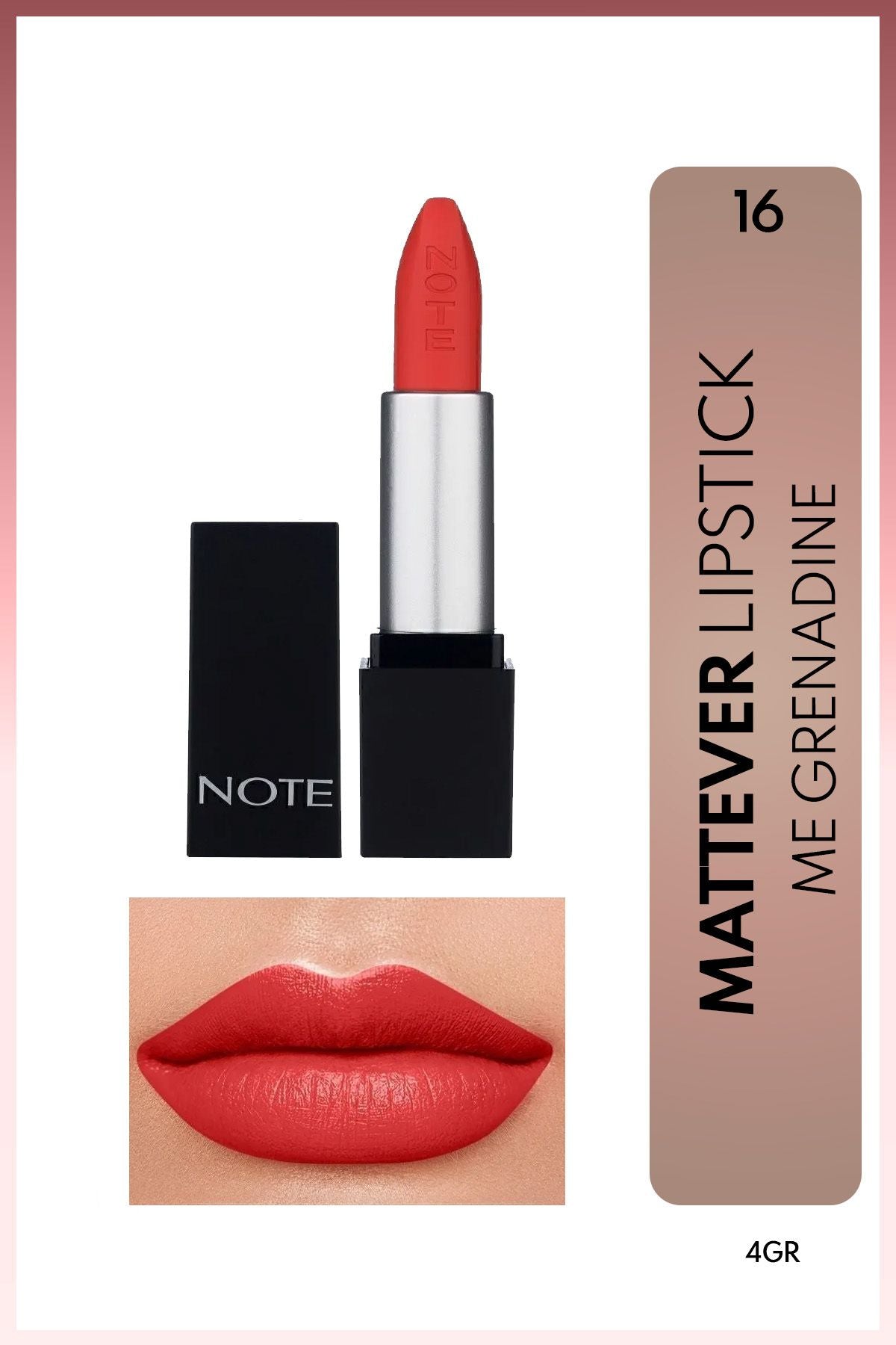 Mattever Lipstick Semi Matte Satin Lipstick Lipstick 16 ME Grenadine - Pomegranate Flower