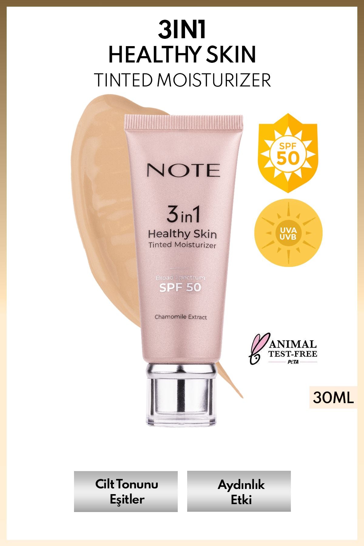 3 in 1 Healthy Skin Tinted Moisturizer SPF 50 Color Tone Equalizer Lighting Cream