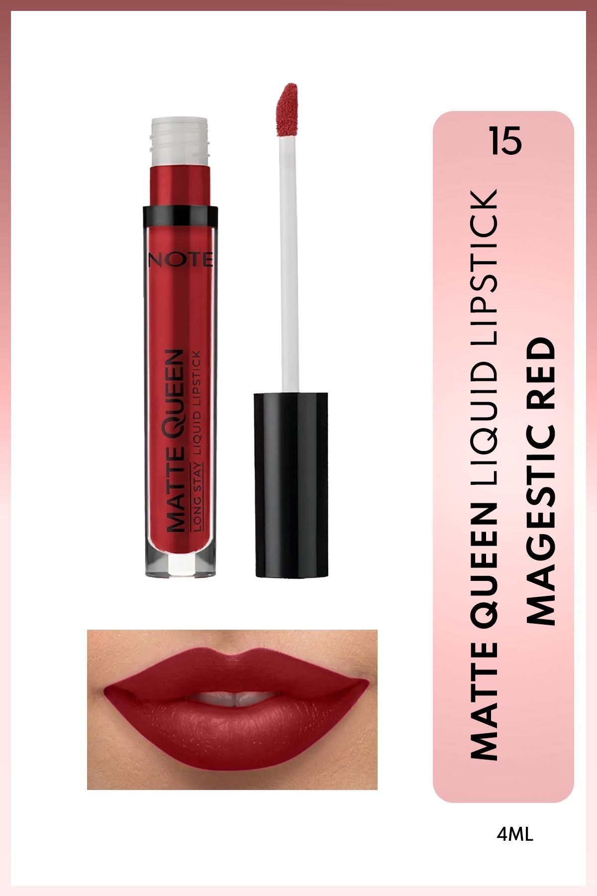 Matte Queen Lipstick Permanent Matt Liquid Lipstick - 15 Magestic Red - Red