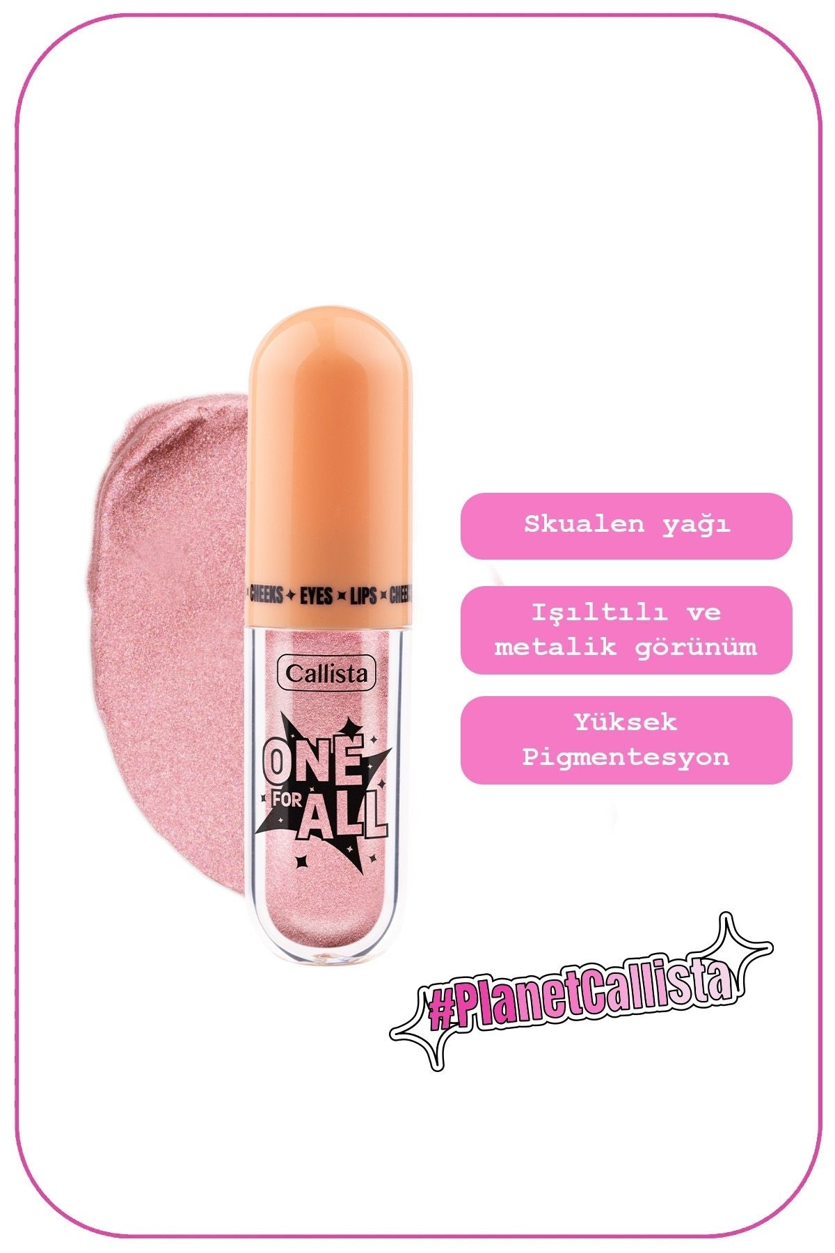 One for All Eyes & Lips & Cheeks Sparkling Liquid Eye Shadow - 02 Pink Cosmos