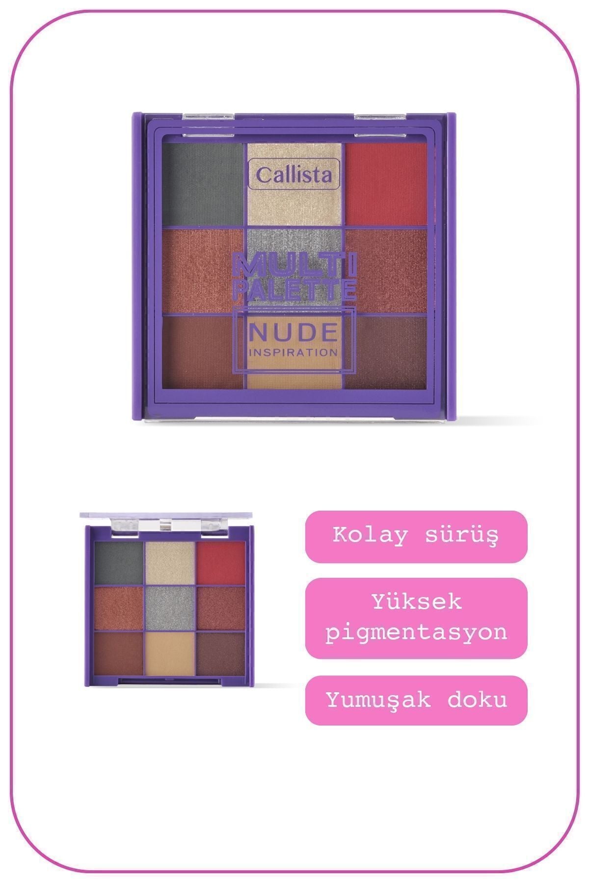 Multi Palette Eyeshadow Matte and Luminous Powder Eye Shape Palette - 102 Nude Inspiration