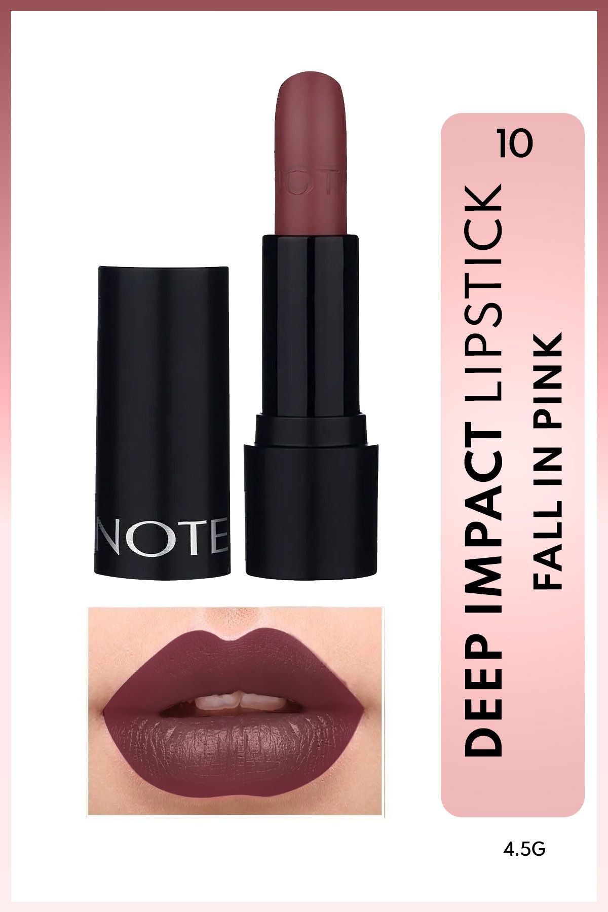 Deep Impact Lipstick Creamy texture semi -bright lipstick 10 Fall in pink - brown