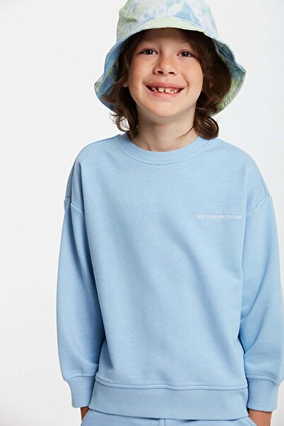 Majuro Boy's Embroidered Blue Tracksuit Set