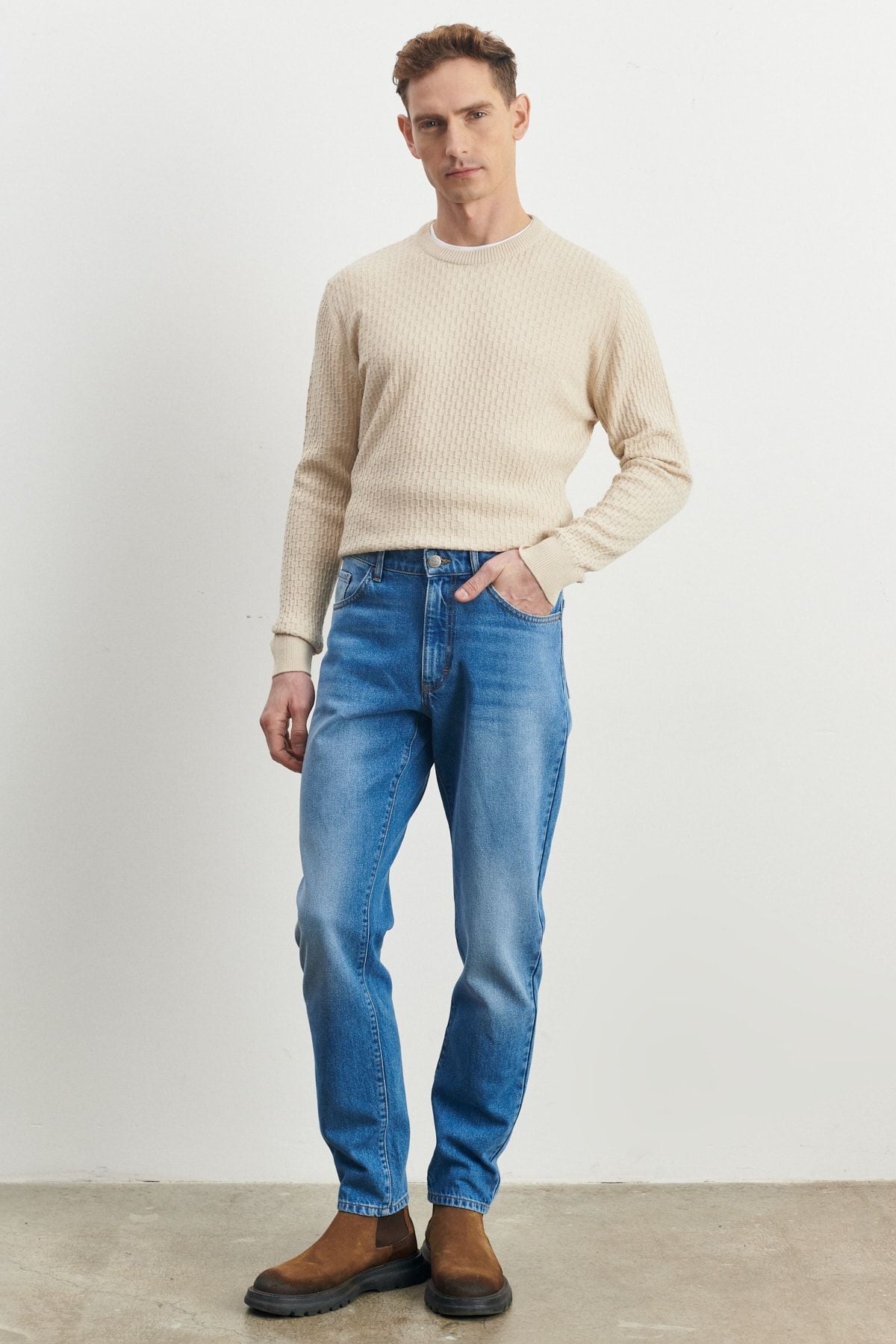 Men's Light Blue Comfort Fit Casual Cut 100 %Cotton Jean Denim Jeans
