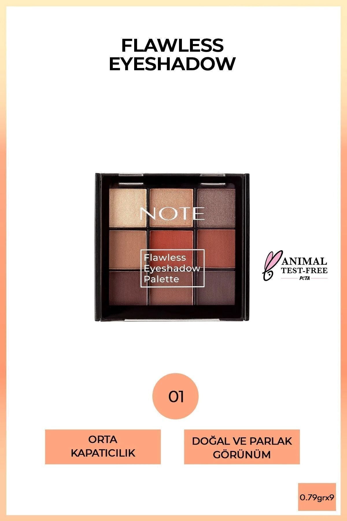Flawless Eyeshadow Matte and Sparkling Powder Eye Headlight Palette - 01 Vivid Colors