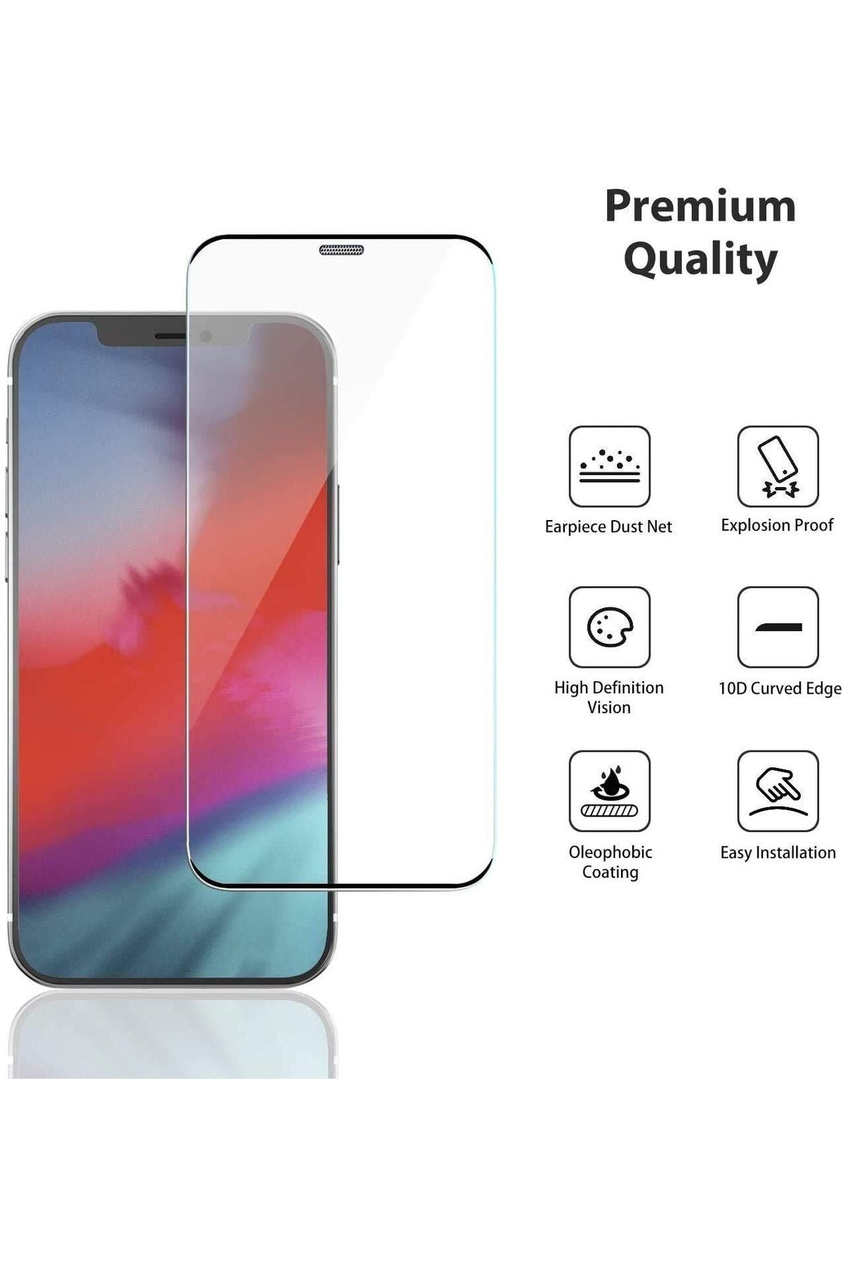 IPHONE 13 Compatible Premium Quality Powder Filter Full -Covering Screen Protector