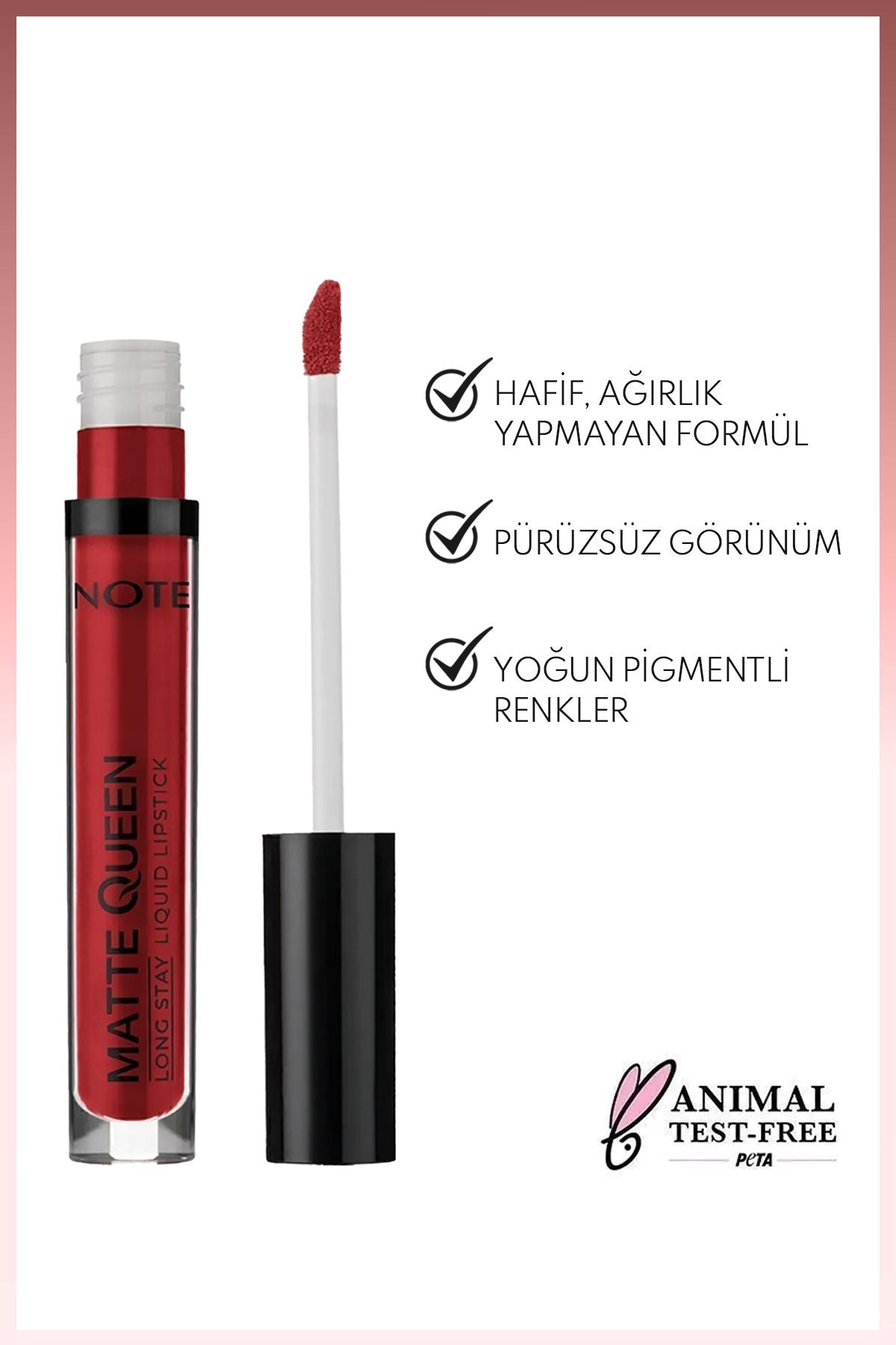 Matte Queen Lipstick Permanent Matt Liquid Lipstick - 15 Magestic Red - Red