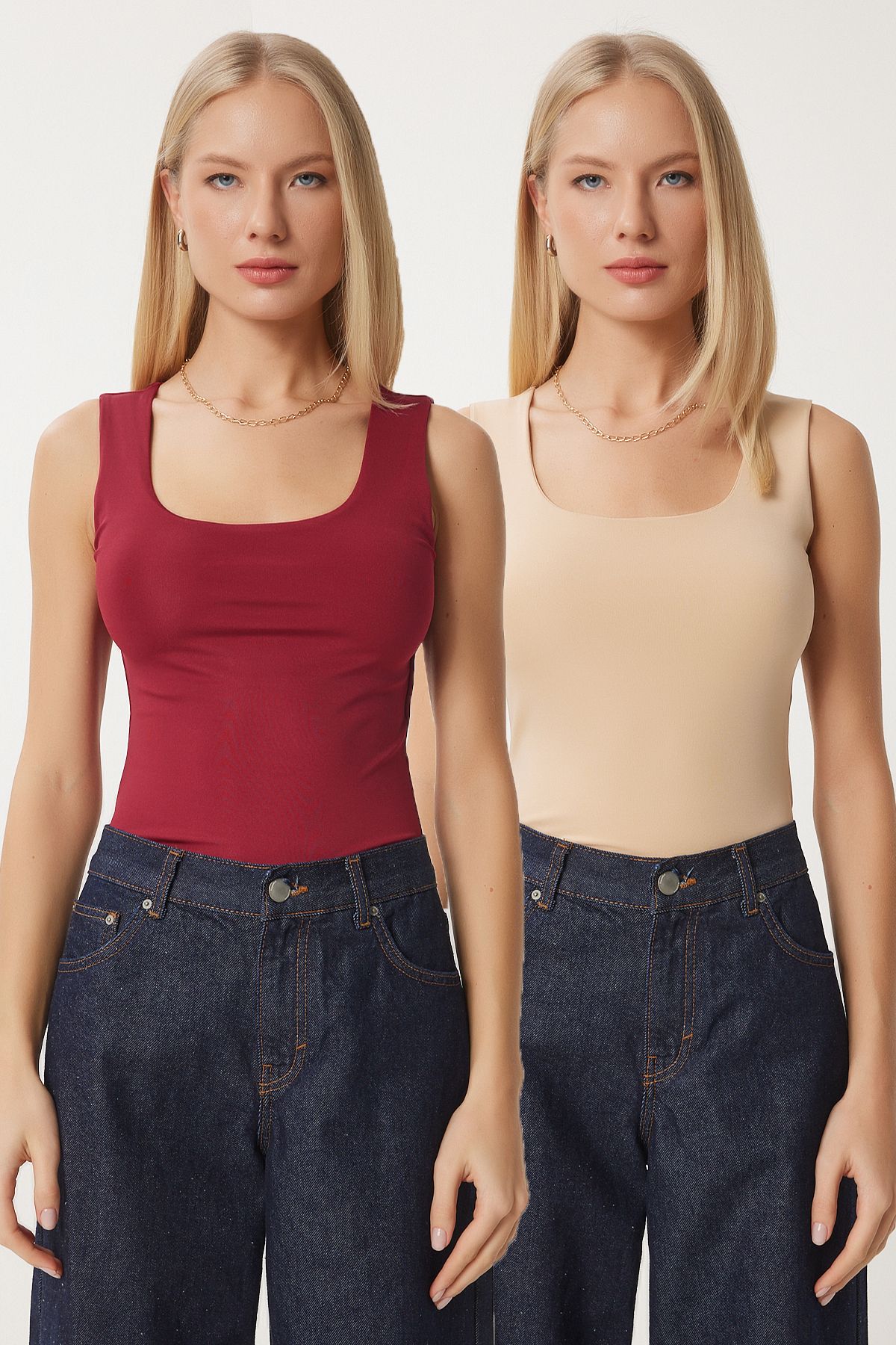 Female Biscuit Bordeaux Sleeveless 2 Pl -Package Sandy Blosis AN00227