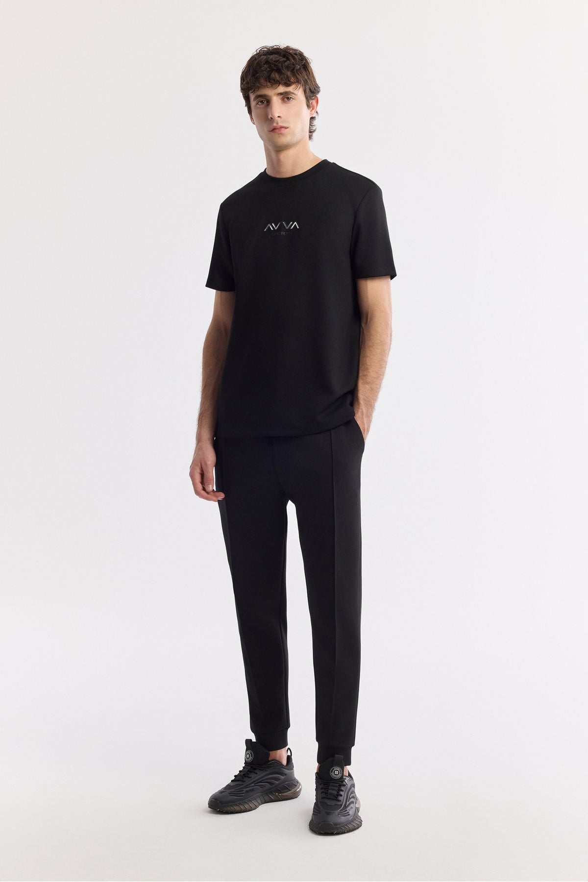 Men's Black Waist with Lacık with Laccik Side Pocket Ribbed Interlok Jogger A51y3400