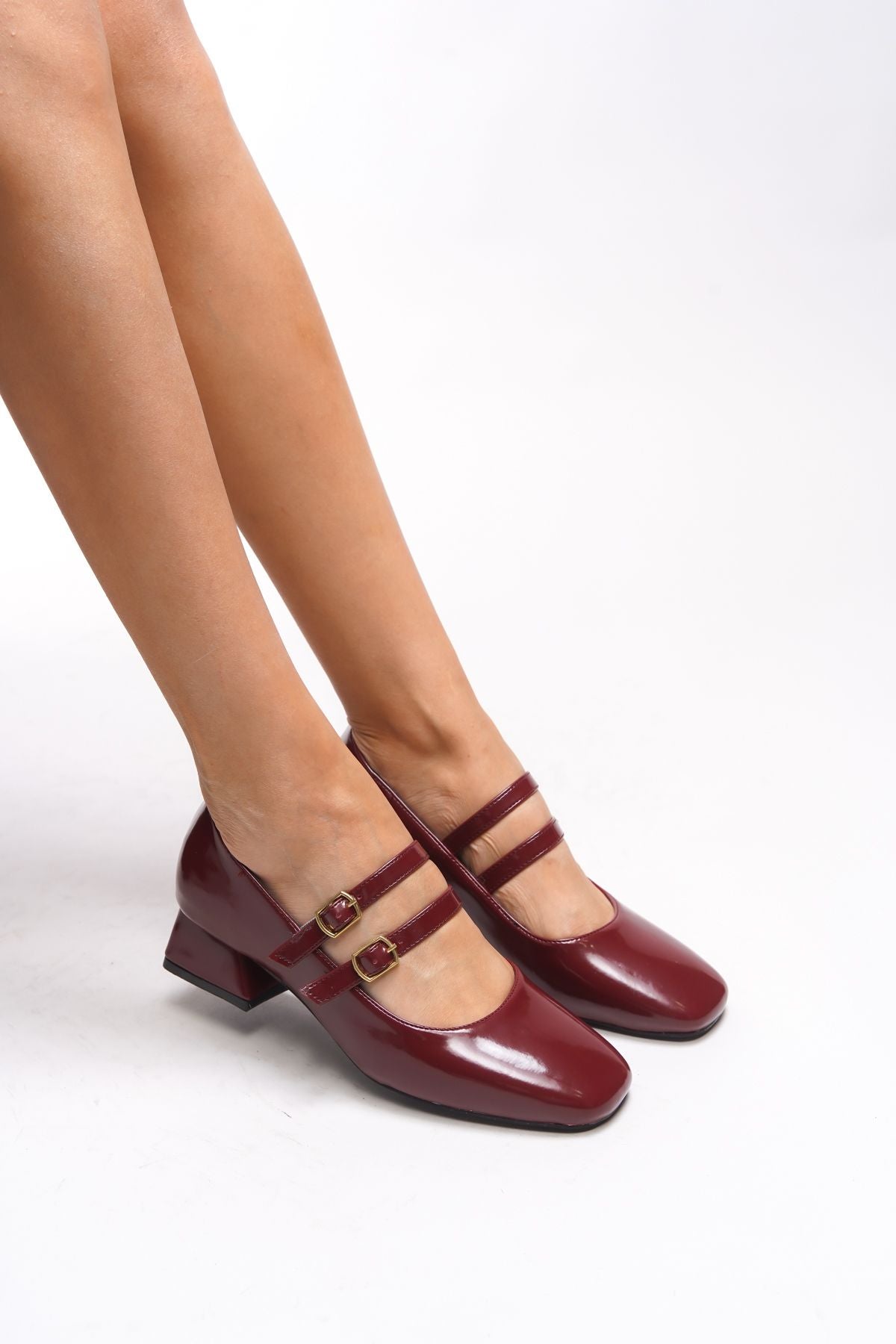 Iarwarin Women's Short Heeled Shoes 00125197 Bordeaux Patent Leather