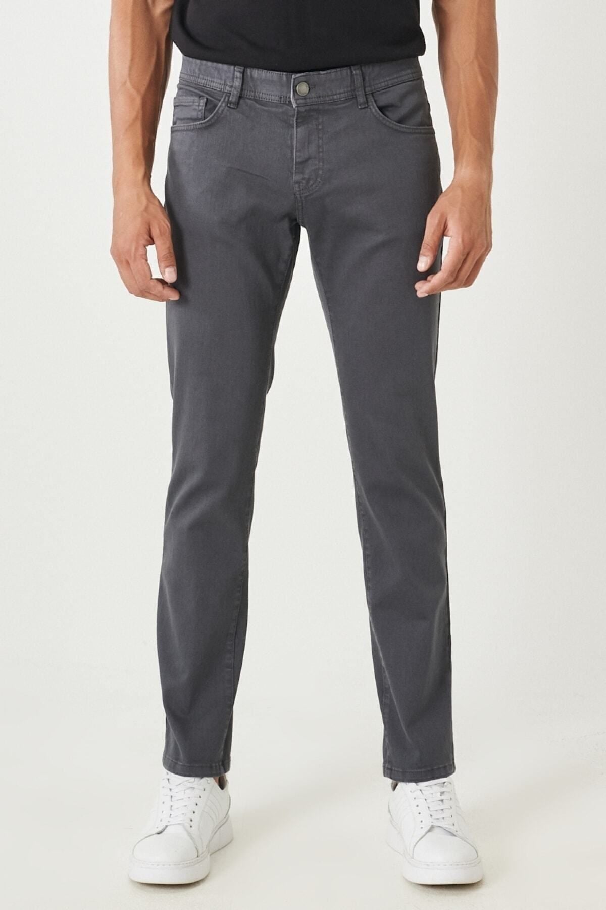 Men's anthracite 360 degree stretching in all directions, comfortable slim fit narrow cut pants