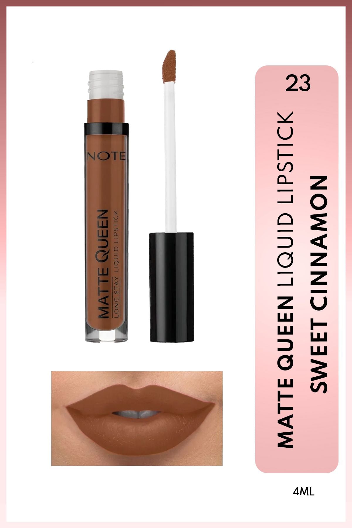 Matte Queen Lipstick Permanent Matte Lipt Lipstick - 23 Sweet Cinnamon - Brown