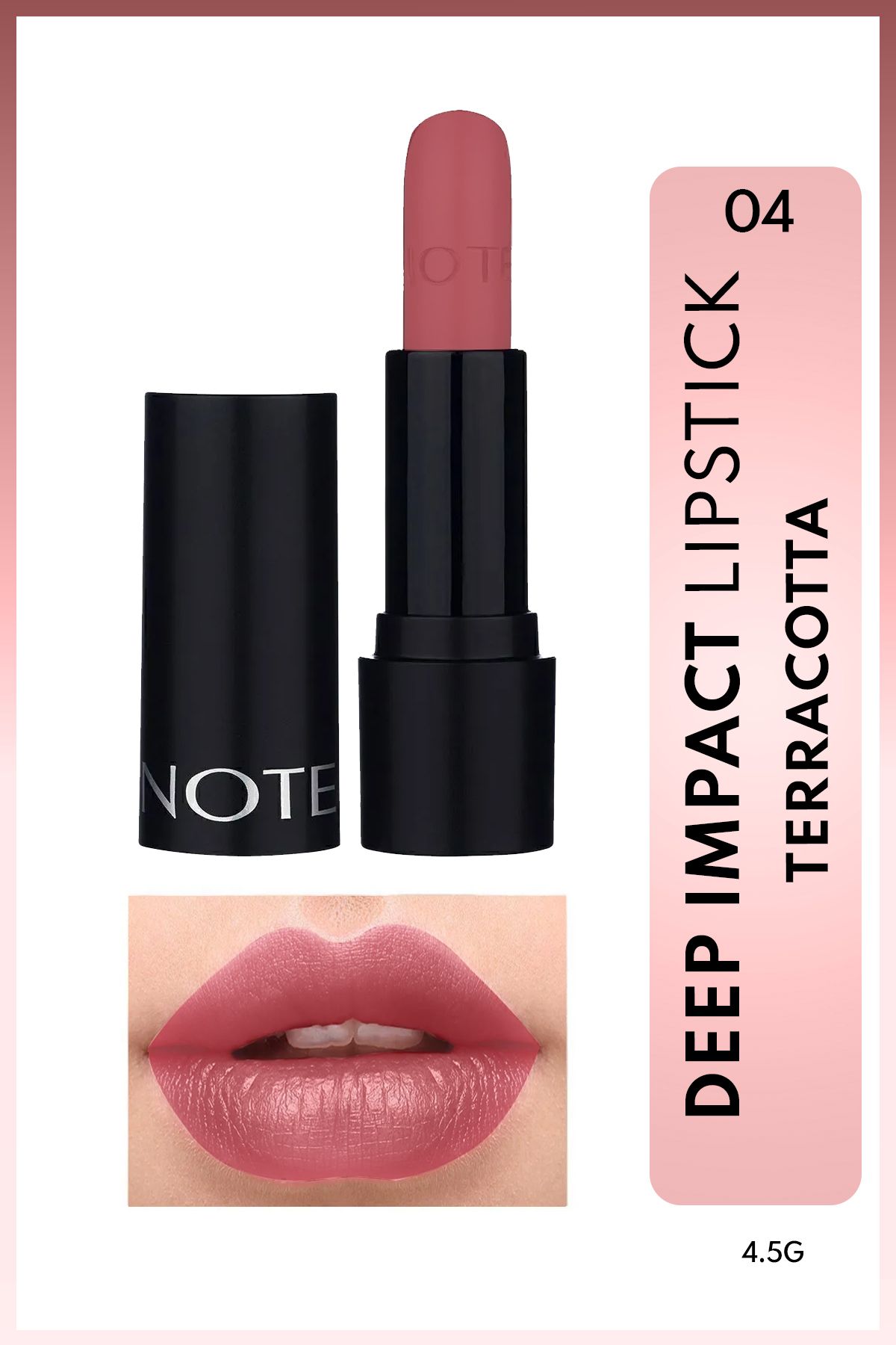 Deep Impact Lipstick Creamy texture semi -bright lipstick 04 terracotta - pink