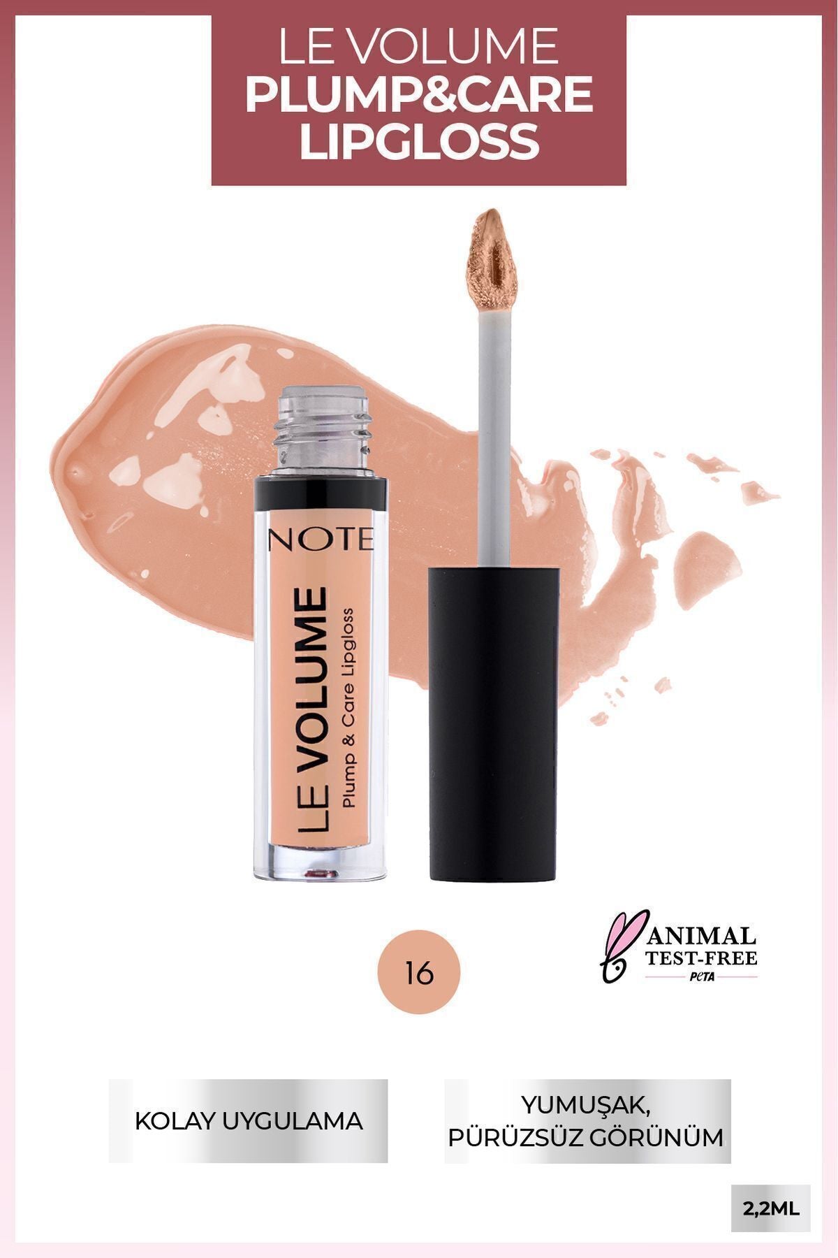 Le Volume Plump & Care Lipgloss Moisturizer Lip Grower - 16 Nude Style - Nude