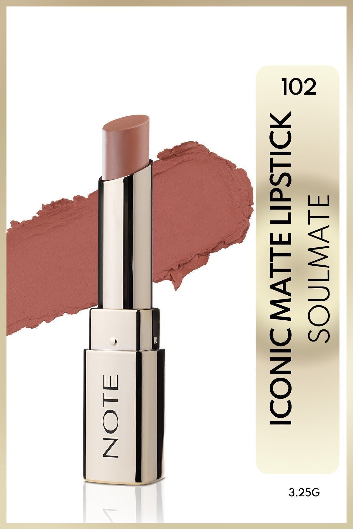 Iconic Matte Lipstick Permanent Matte Lipstick 102 Soulmate -Nude