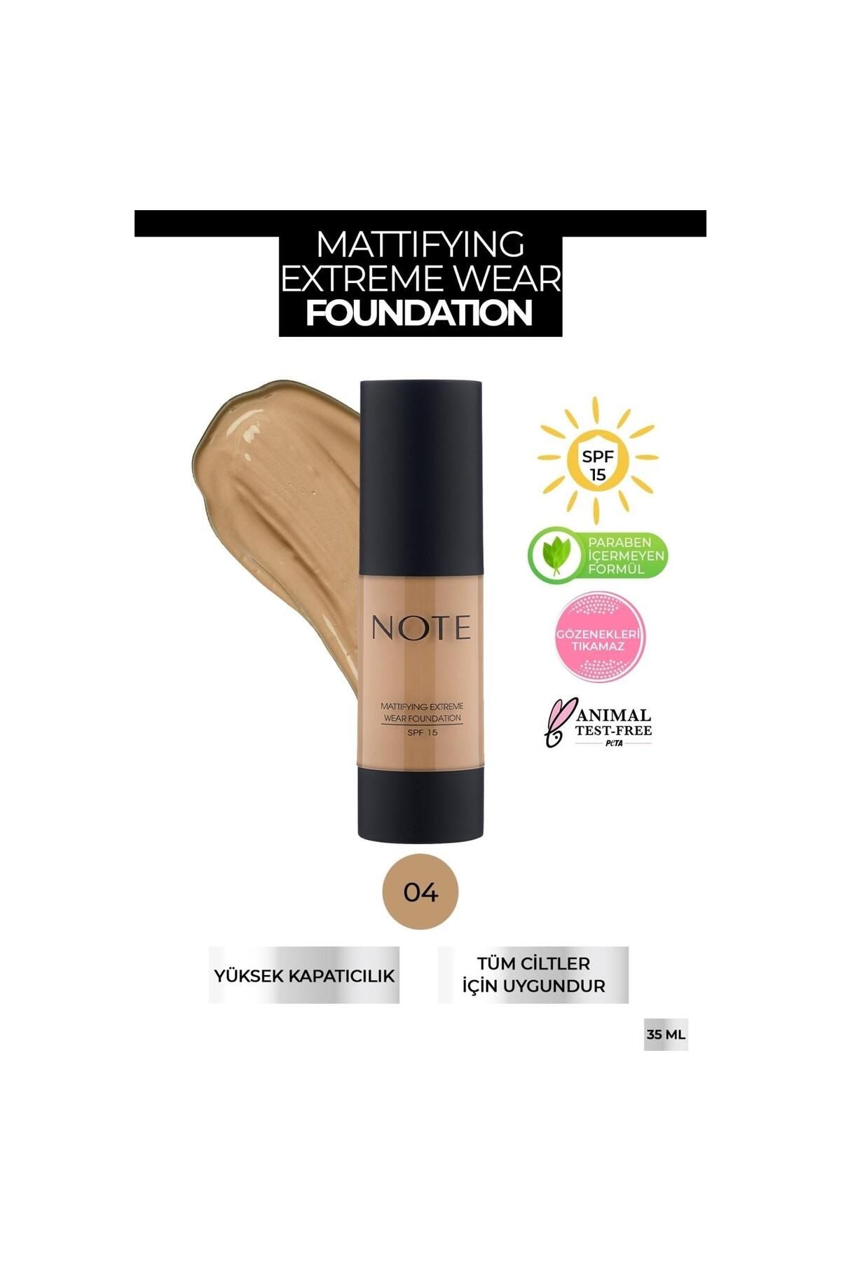 Mattifying Extreme Wear SPF 15 Intensive Concealer Matte End Foundation - 04 Sand