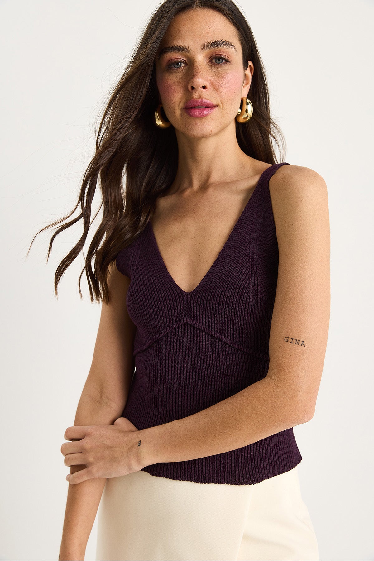 Women's V-neck Thin Strap Crop Blouse 20259804