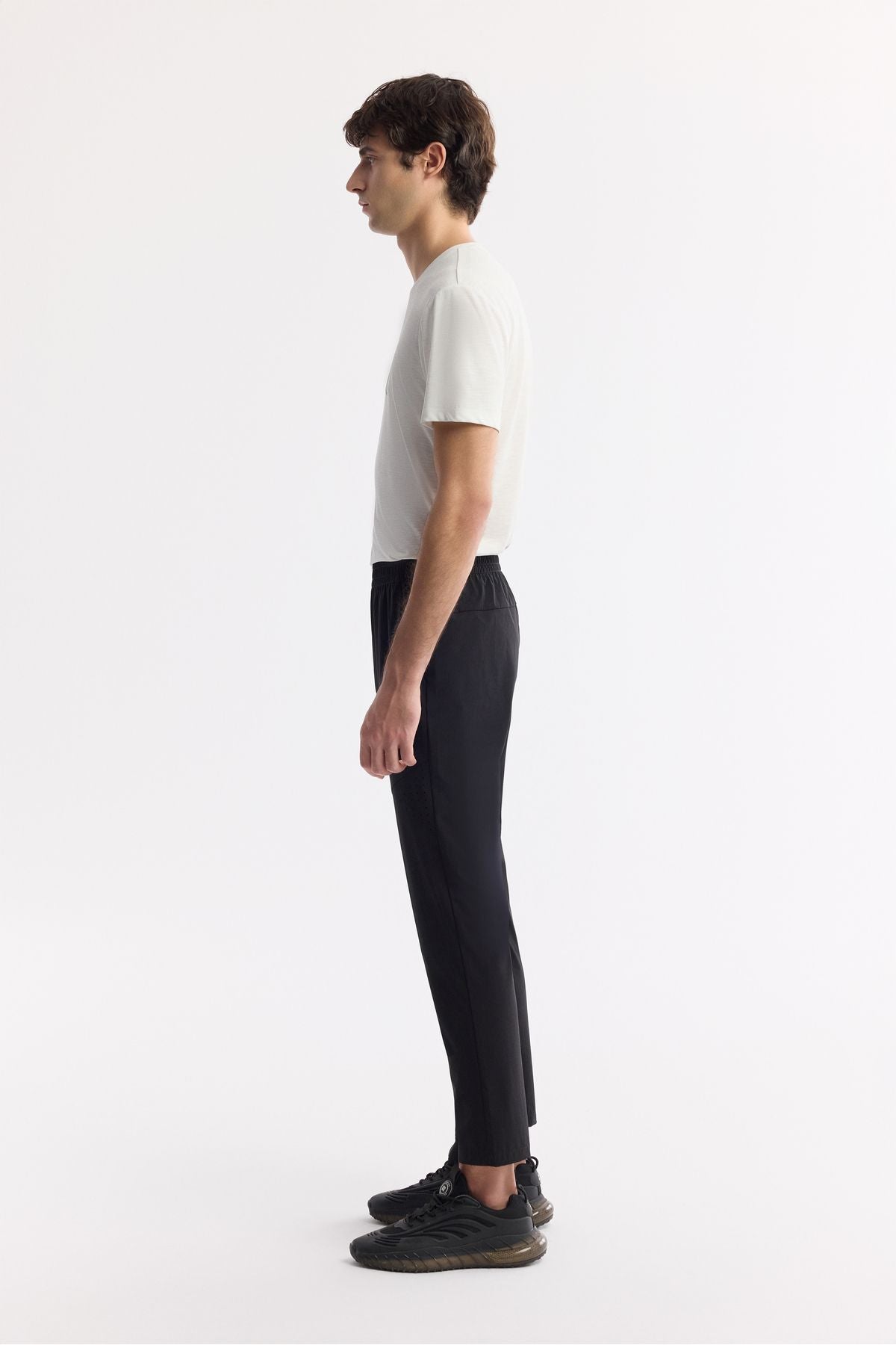 Men's Black Waist Side with Pocket Part Technical Fabric Jogger A51y3421