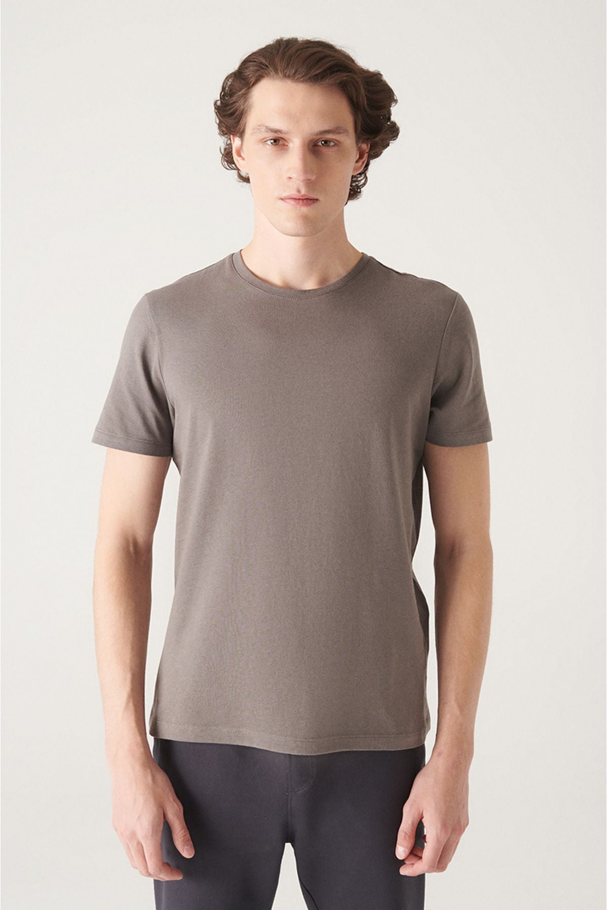 Men's anthracite 100 %cotton breathing bicycle collar T-shirt E001000