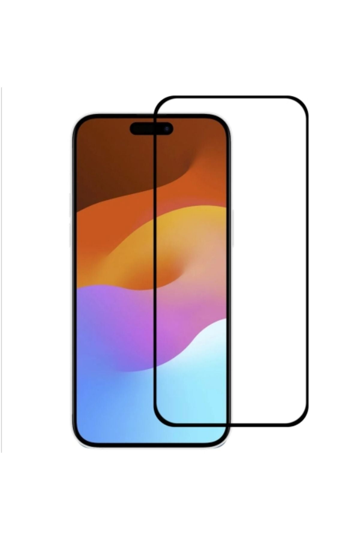 iPhone 15 Plus Uyumlu Tam Kaplayan Şeffaf Kırılmaz Cam Ekran Koruyucu