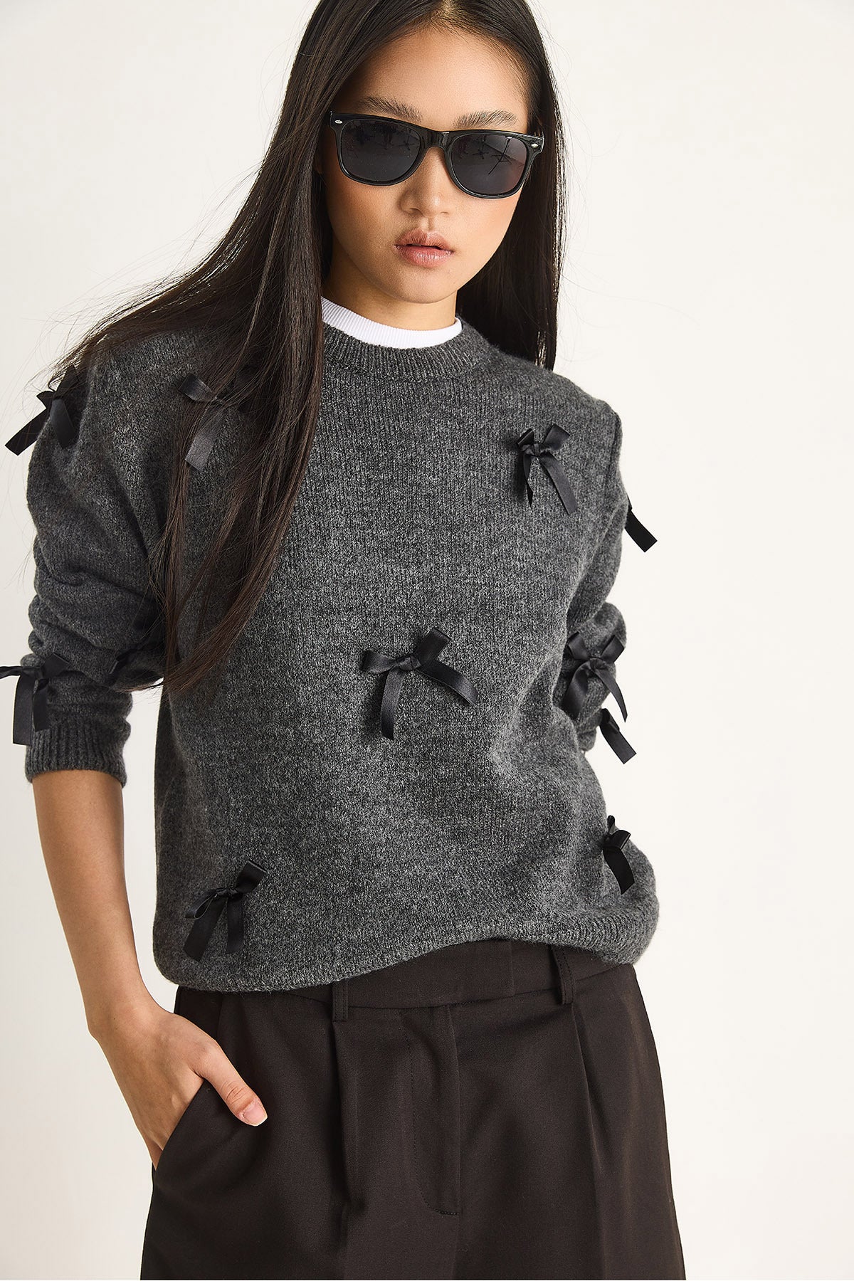Women's Bow Regular Knitwear Sweater 20246871