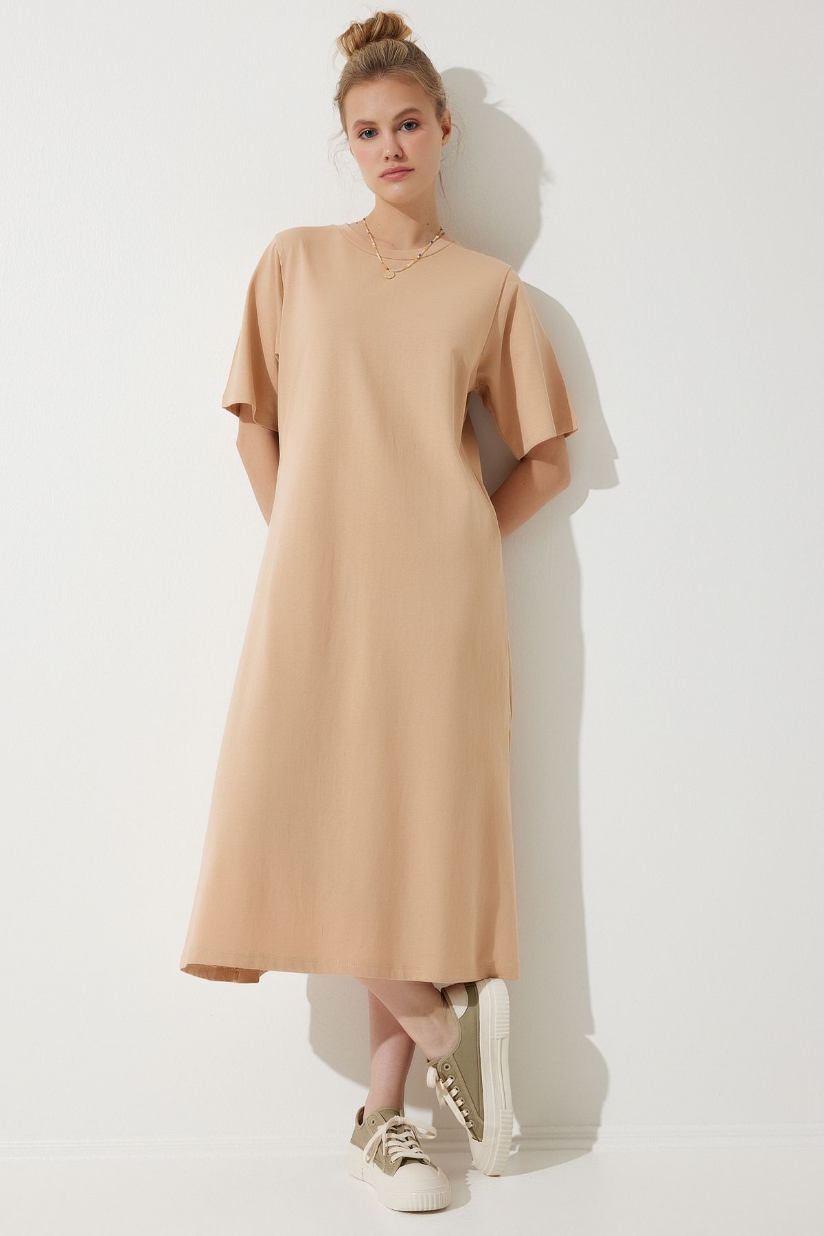Female Biscuit Bicycle Collar Plenty Comfortable Combed Dress BP00158