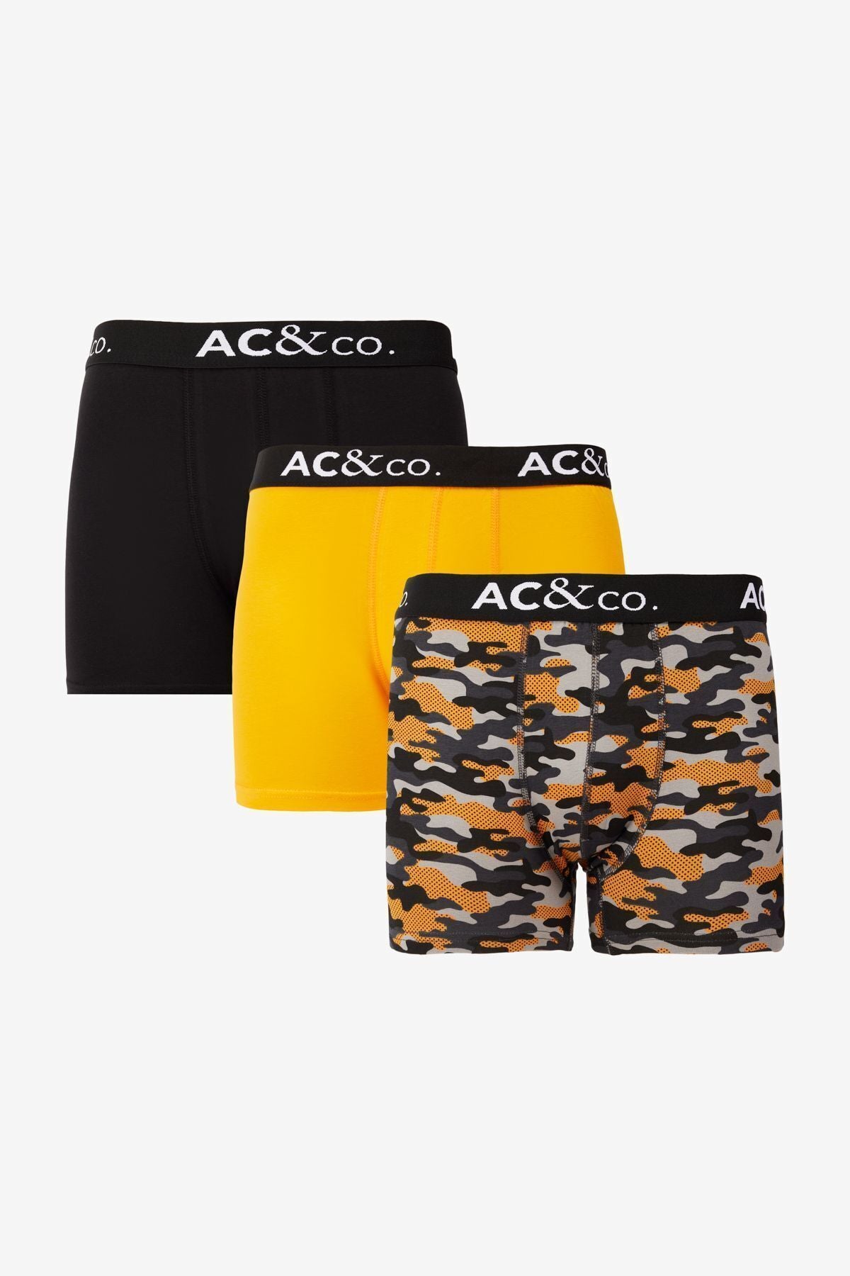 Men's Glass-Hakı 3-Patterned Cotton Flexible Boxer Package