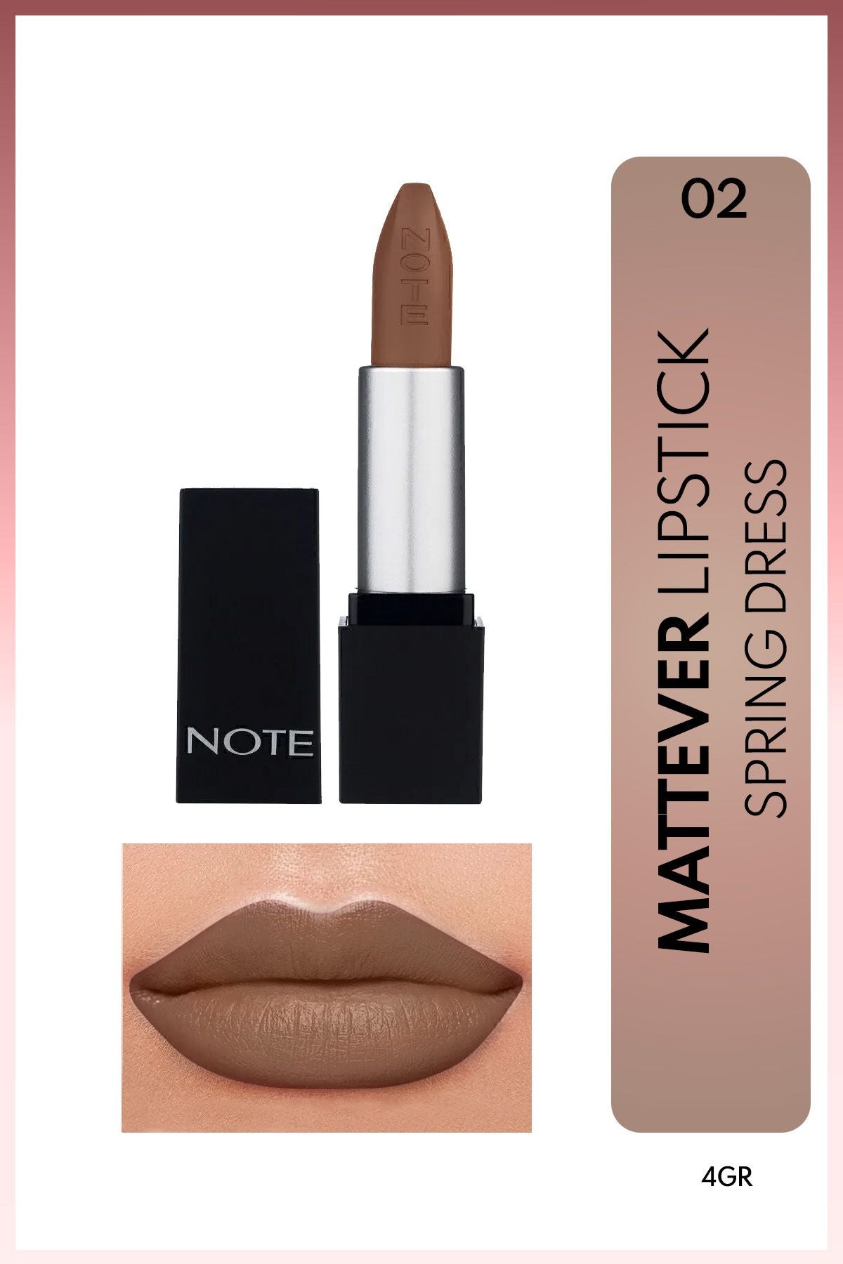 Mattever Lipstick semi -matte satin finish lipstick 02 Spring Dress - Brown
