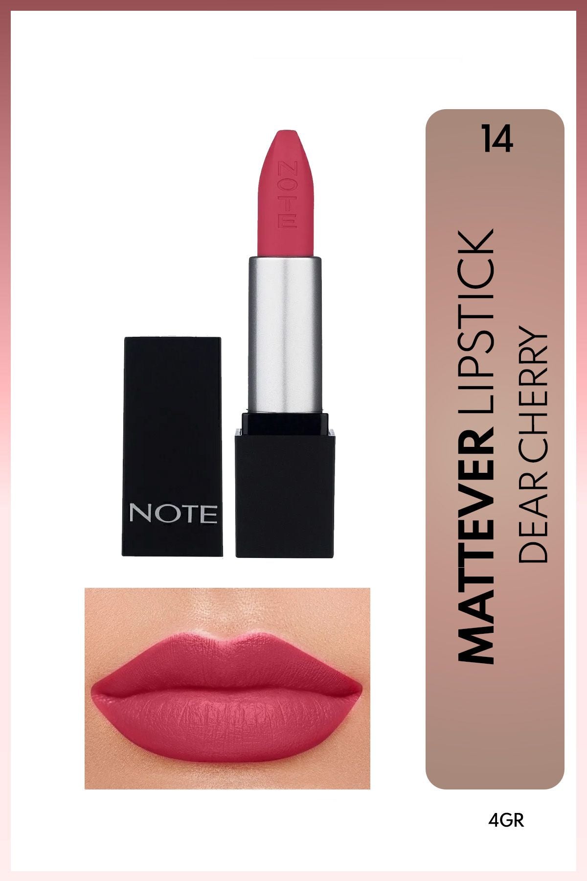 Mattever Lipstick semi -matte satin finish lipstick 14 Dear Cherry - Pink