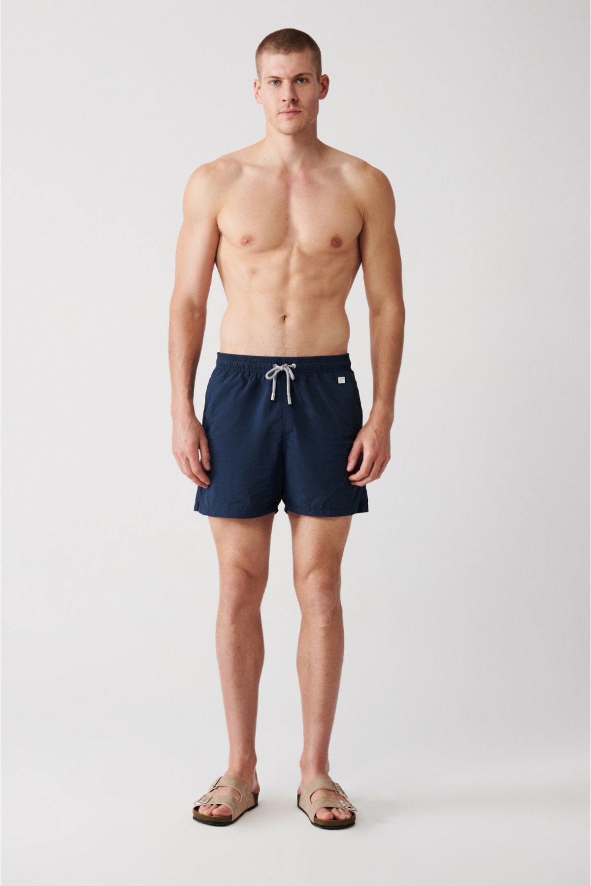Men's navy blue fast -drying standard size flat special carrying bag swimsuit sea shorts A31y3800
