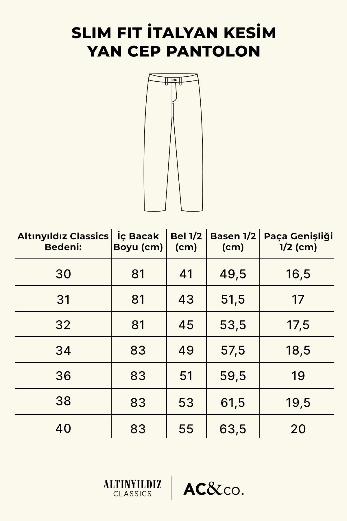 Men's Beige Slim Fit Italian Cutting Side Pocket Flexible Casual Pants