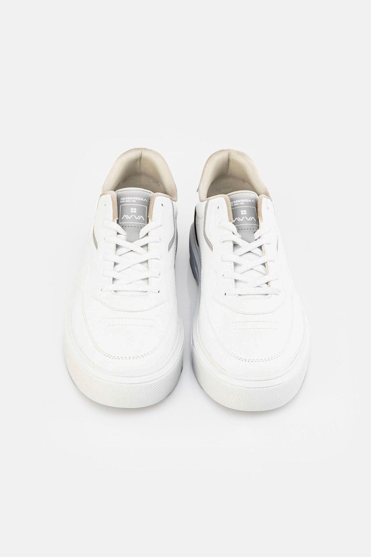 Men's white piece suede leather detail flexible floor casual shoes A31y8001