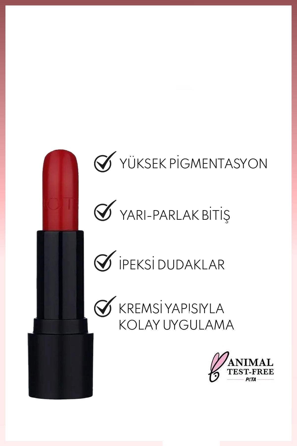 Deep Impact Lipstick Creamy texture semi -bright lipstick 13 Impressive Red - Red