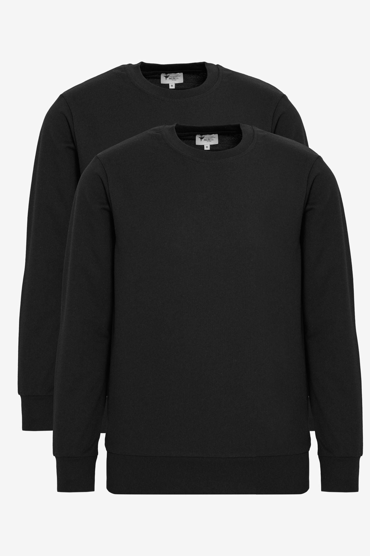 Men's Black 2 Plot Cotton Standard Fit Normal Cut Bicycle Sweatshirt
