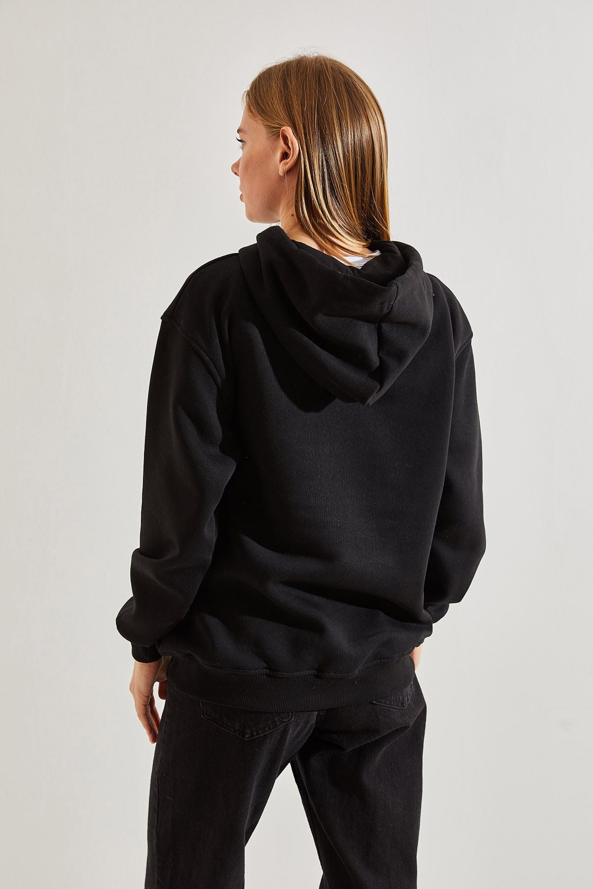 California printed with a female hooded three yarn dried Sweatshirt
