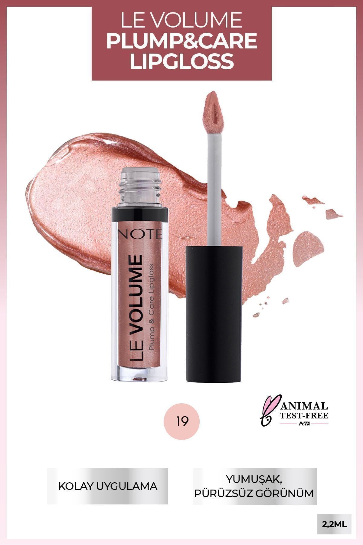 Le Volume Plump & Care Lipgloss Moisturizer Lip Grinder - 19 Secret Kiss - Pink