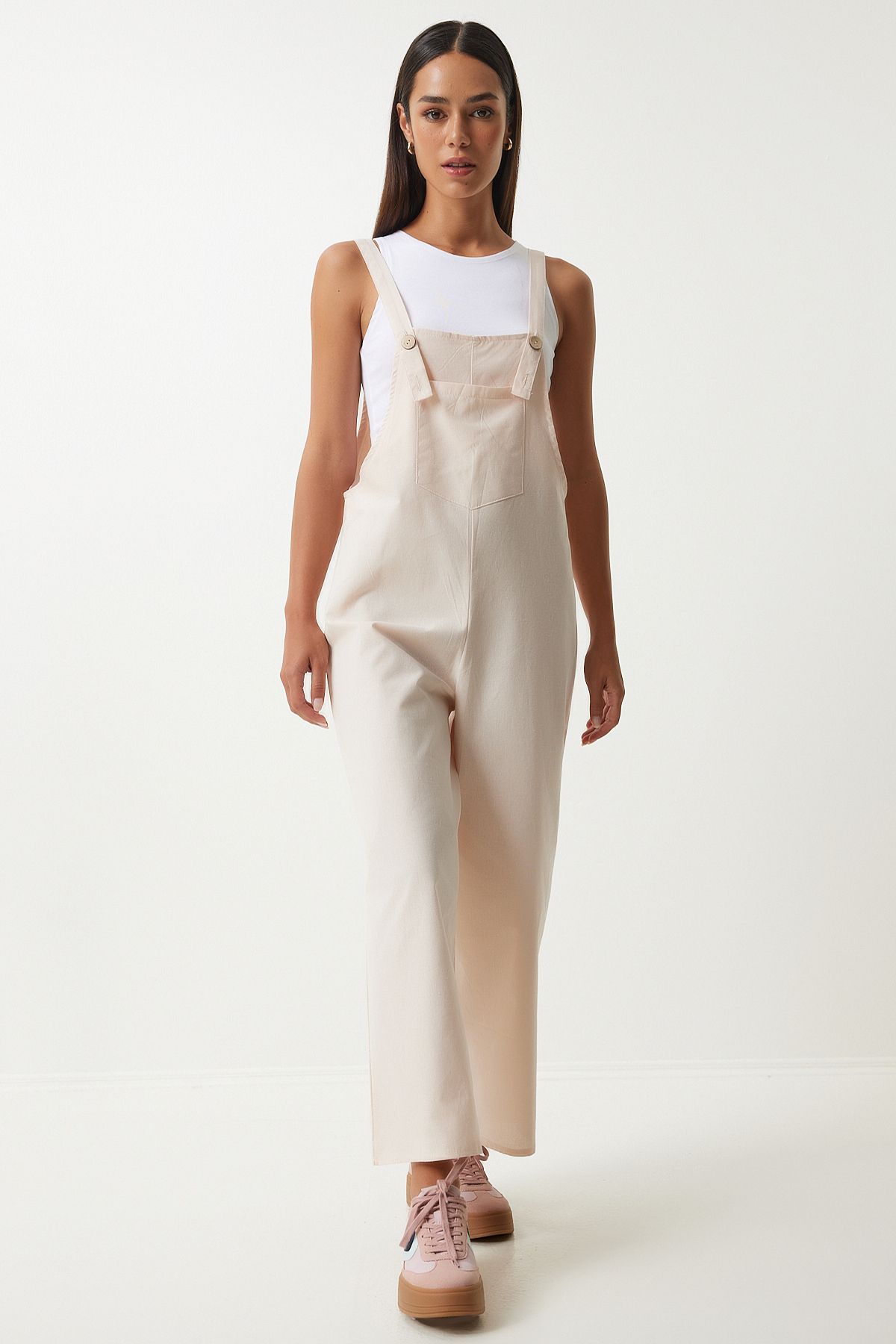Women's Cream Hanger Thin Gabardin Summer Gardener Tulum KY00011