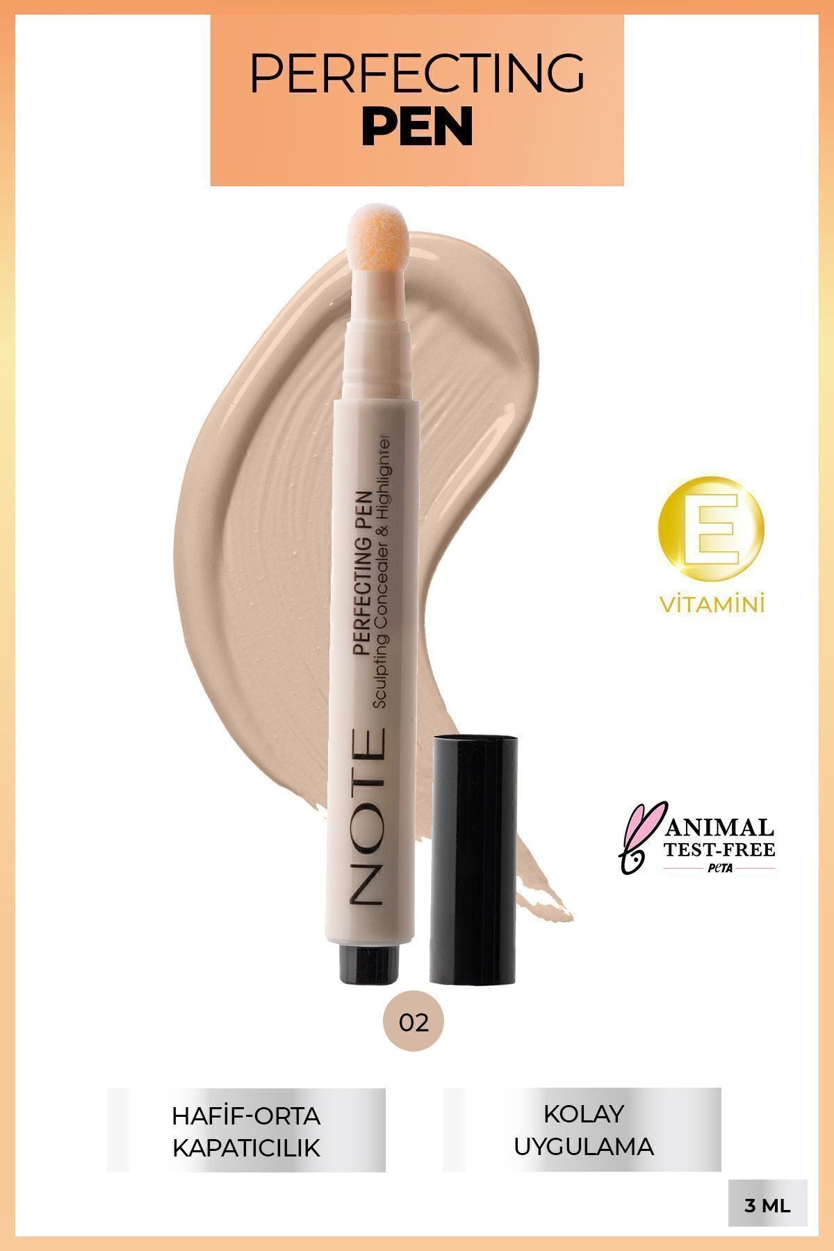 Perfecting Pen Lighting Effective Pen Under Eye Concealer - 02 Warm Rose