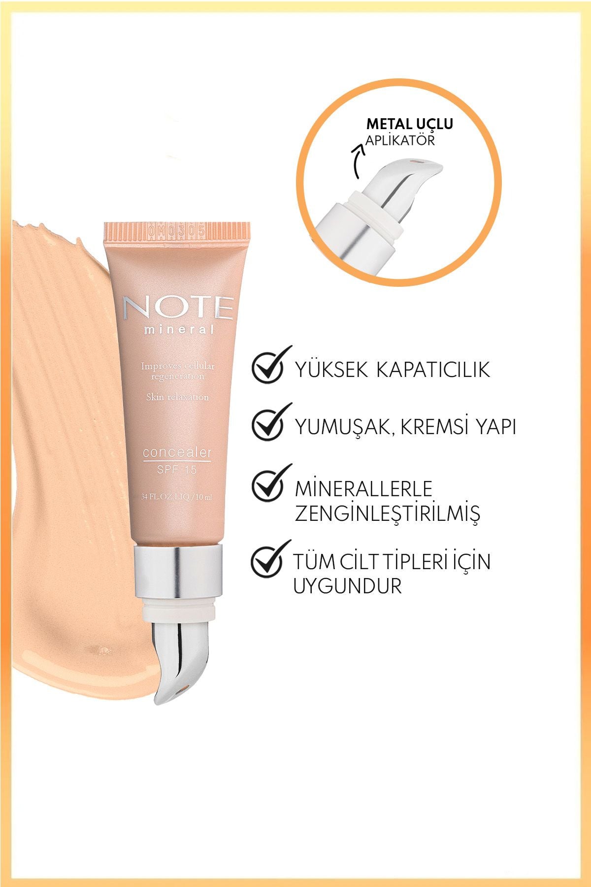 Mineral Concealer SPF 15 under -eye concealer titled 15 dense concealer metal - 202 medium open