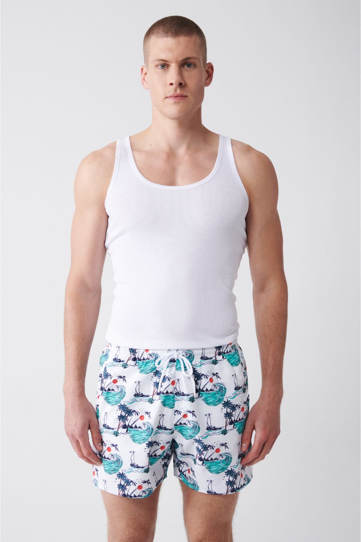 Men's Multicolour fast -drying Printed Standard Size Mayo Sea Short E003802