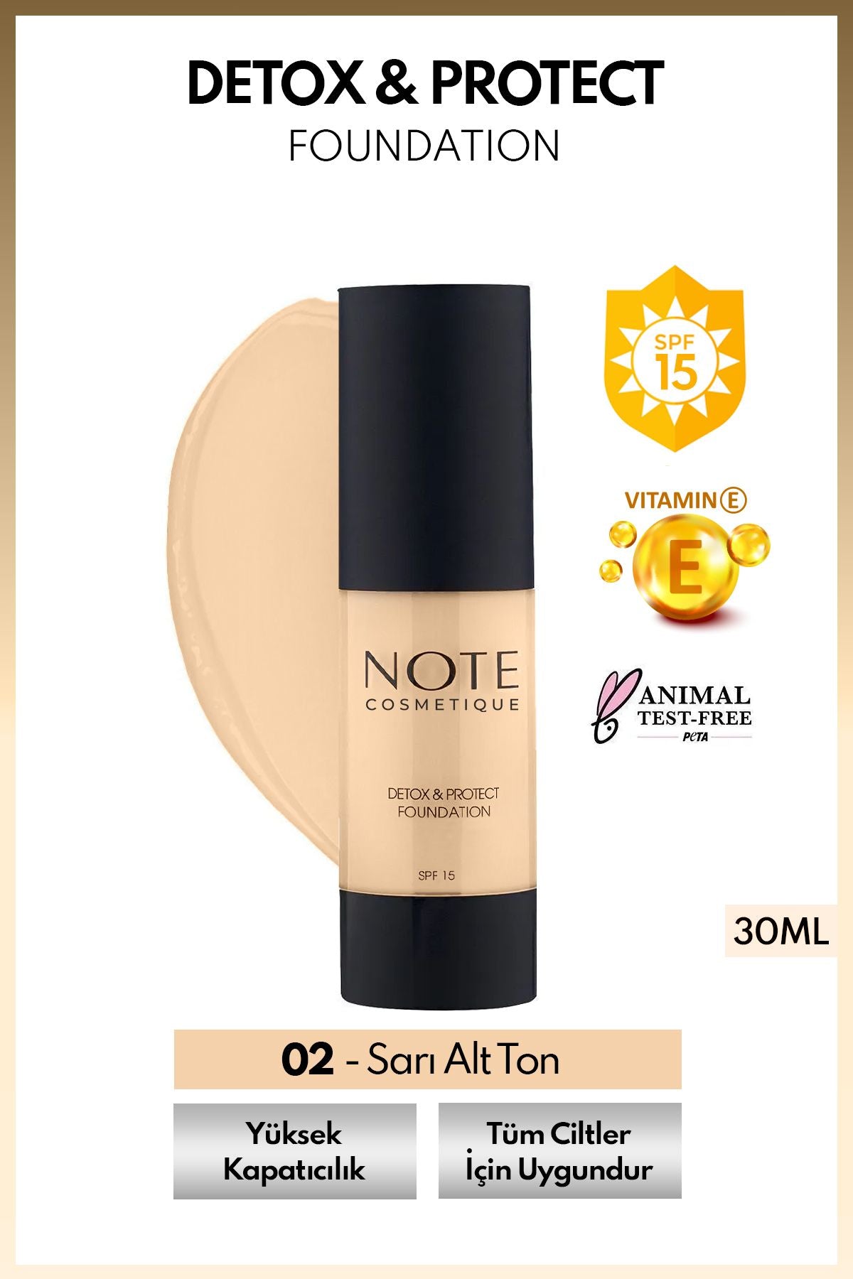 DETOX & Protect Foundation SPF 15 Intensive Concealer Satin Foundation Foundation - 02 Natural Beige