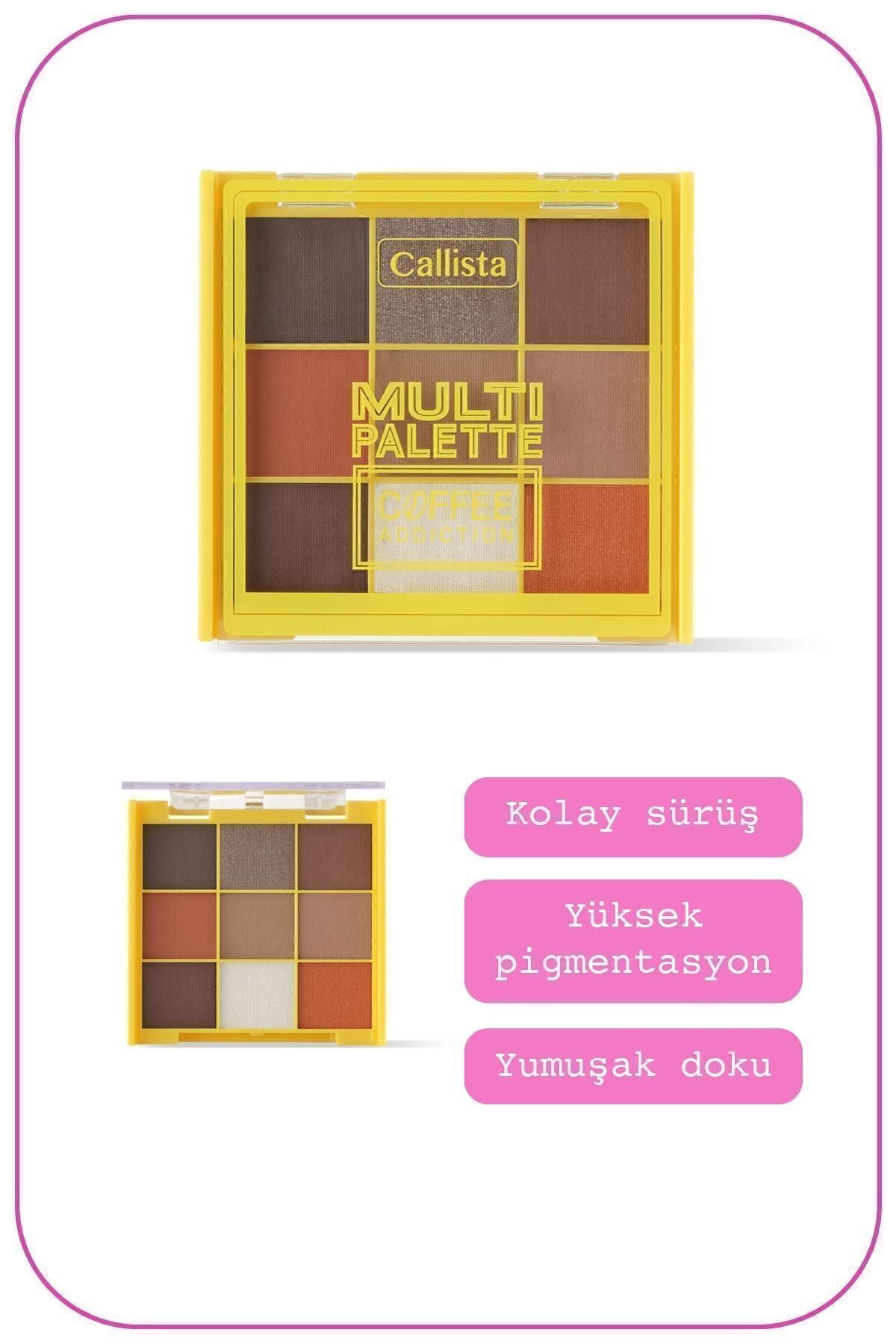 Multi Palette Eyeshadow Matte and Luminous Powder Eye Shape Palette - 103 Coffee Addiction