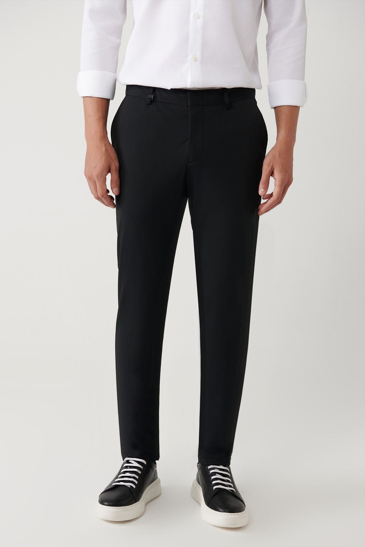 Men's Black Side Water -Driver Bi Stretch Fabric Lightweight Suit Pants A41y3230