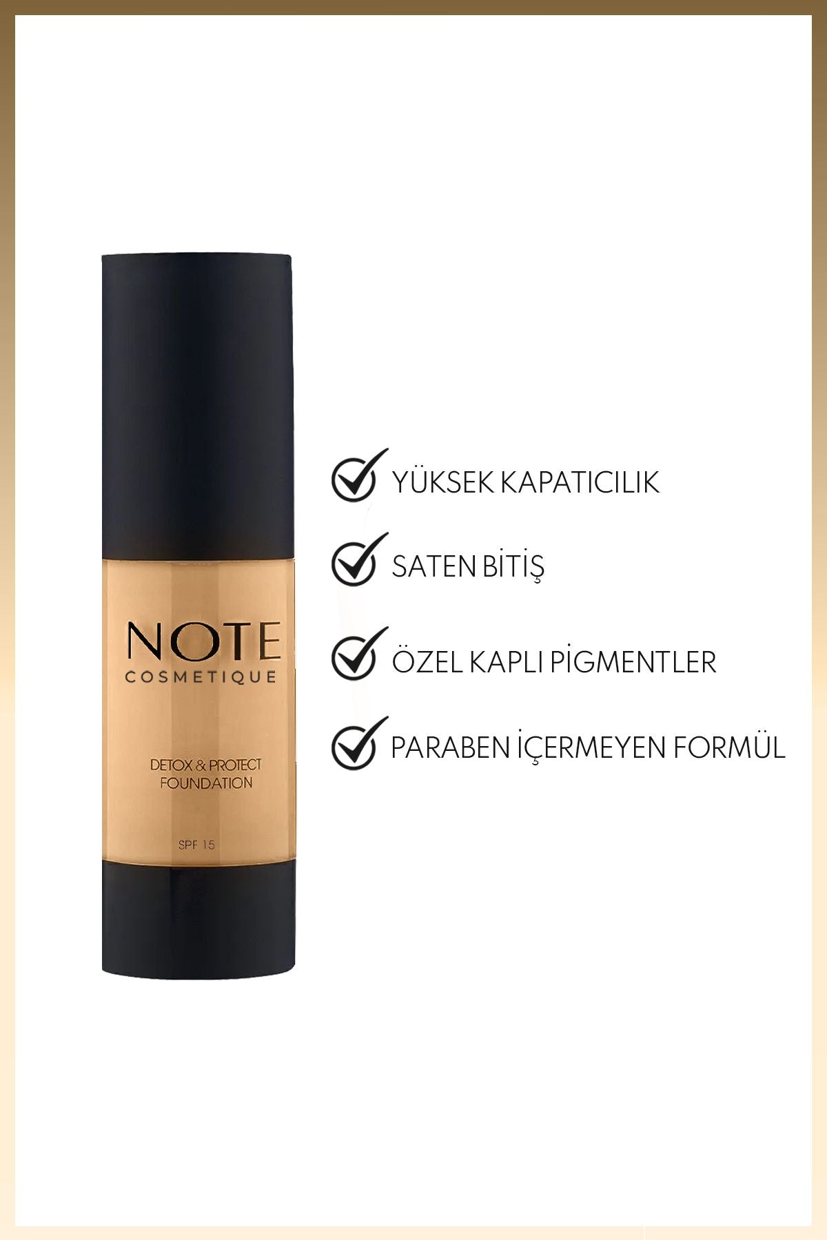 Detox & Protect Foundation Spf 15 Yoğun Kapatıcı Saten Bitişli Fondöten - 04 Sand