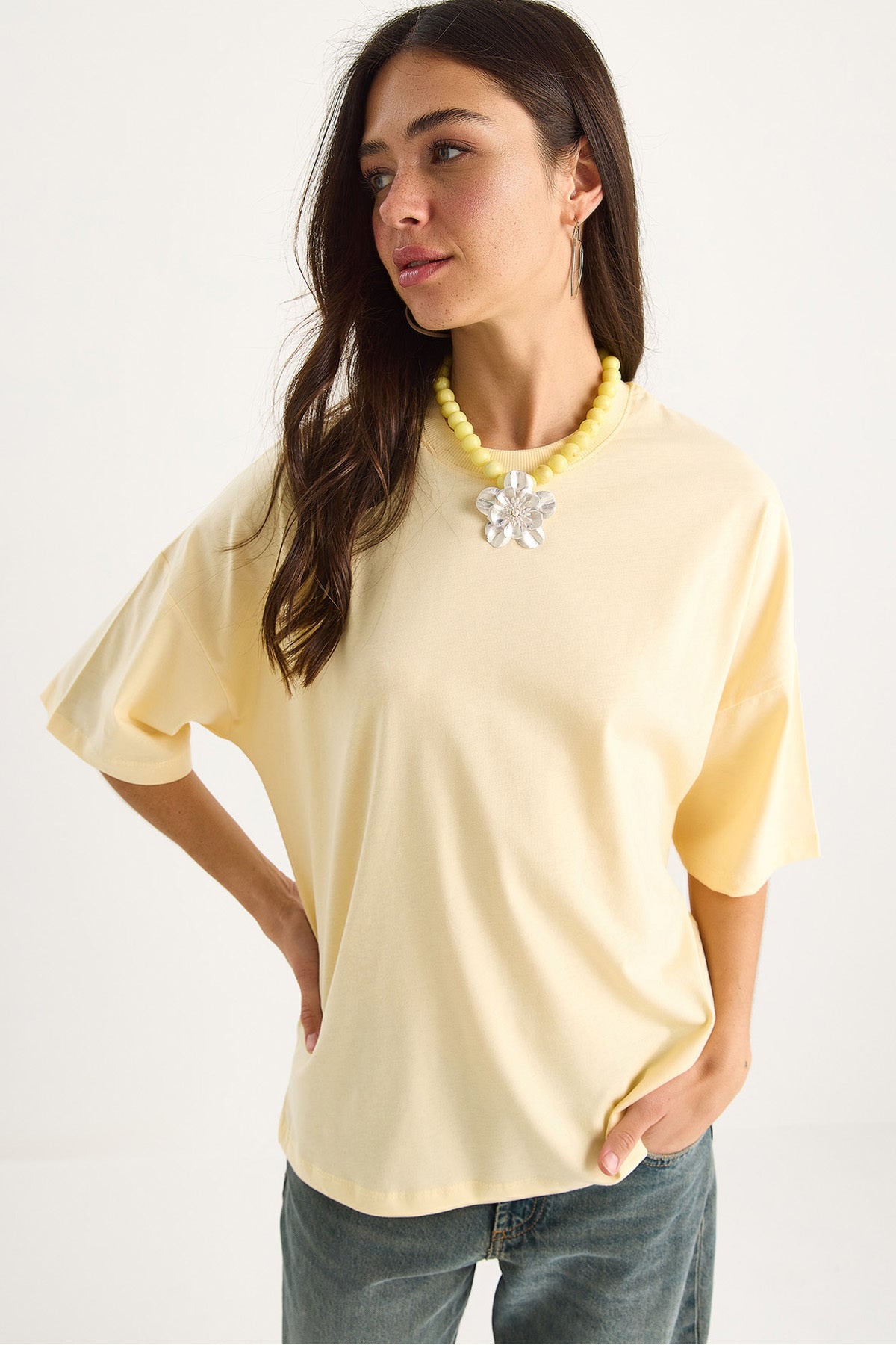 Women's 100% Organic Cotton Oversize Basic T-Shirt 60602065