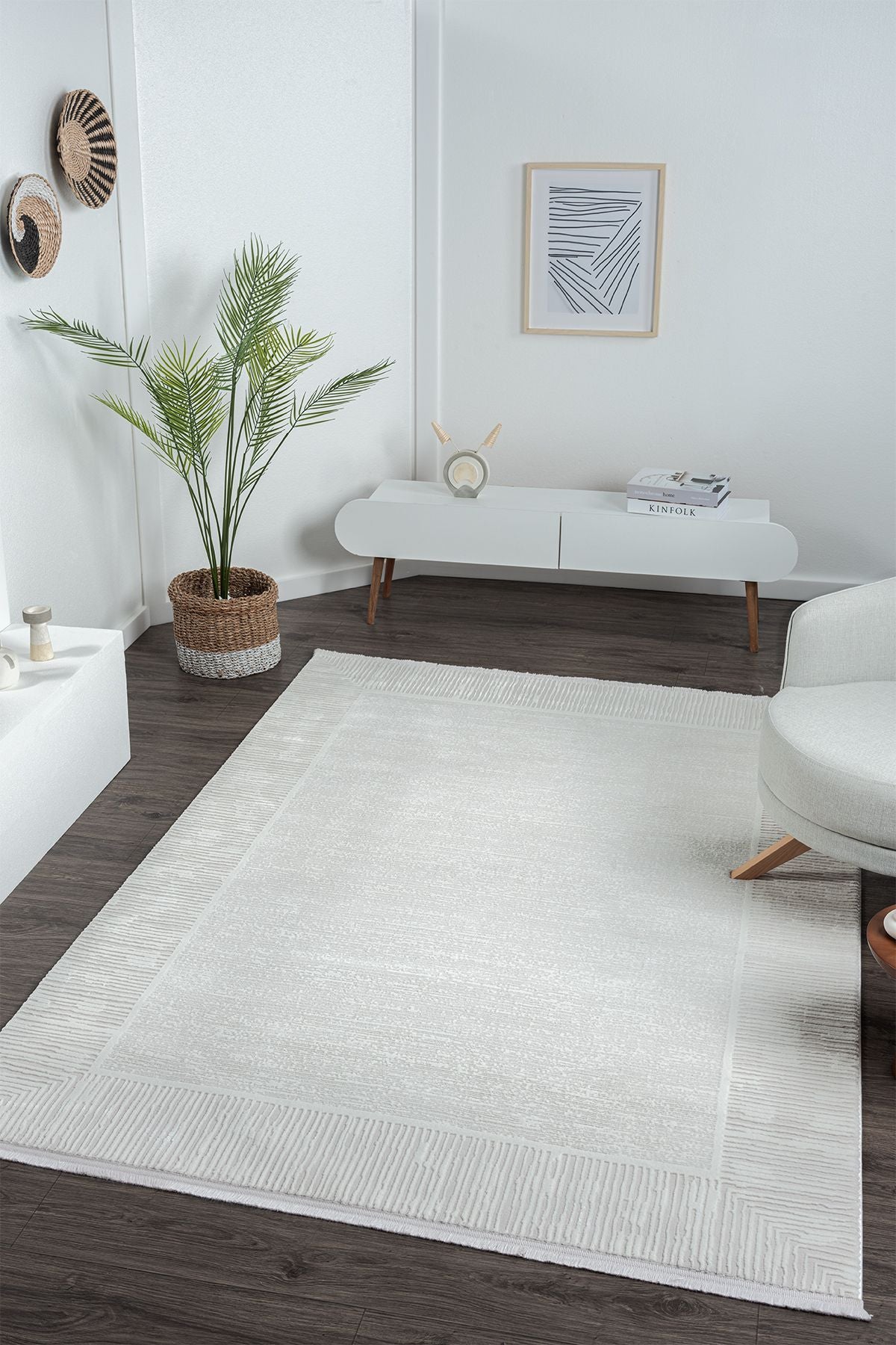 Zen Koleksiyonu - Bambu Tarz Modern Sık Dokuma Halı Salon Oturma Odası Halısı