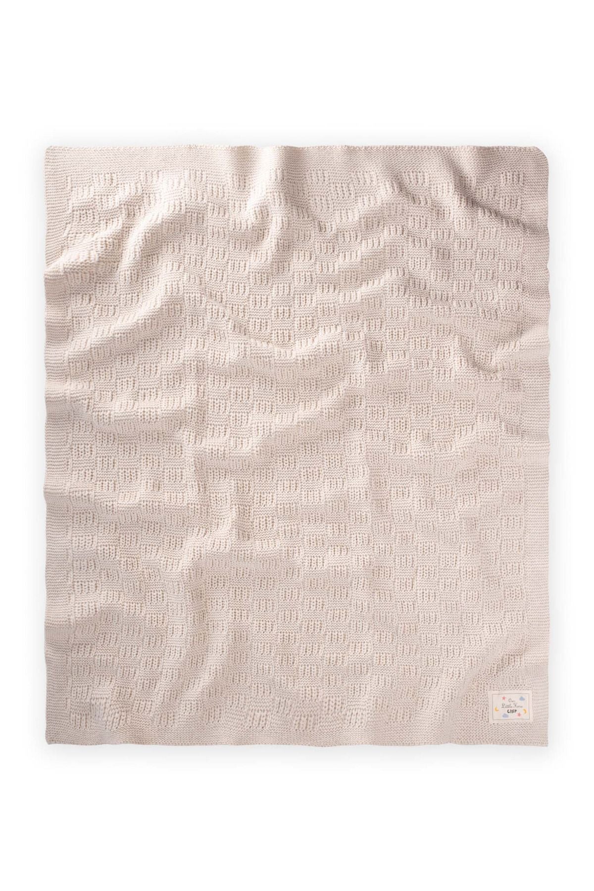 Patterned knitwear blanket 80x100cm (+/- 5cm) Stone