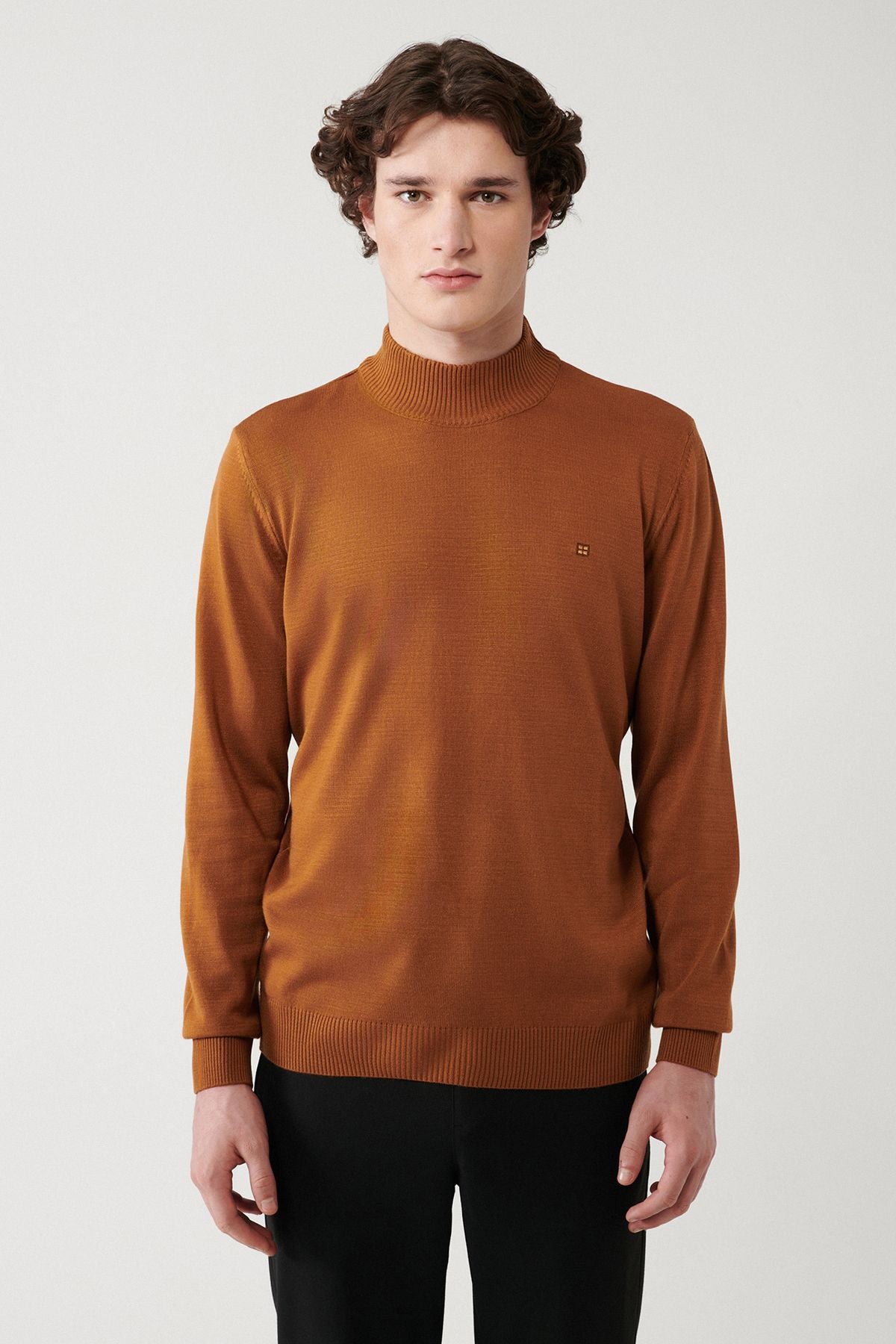 Men's Kamel Half Fisherman Collar Follow -up knitwear sweater E005001