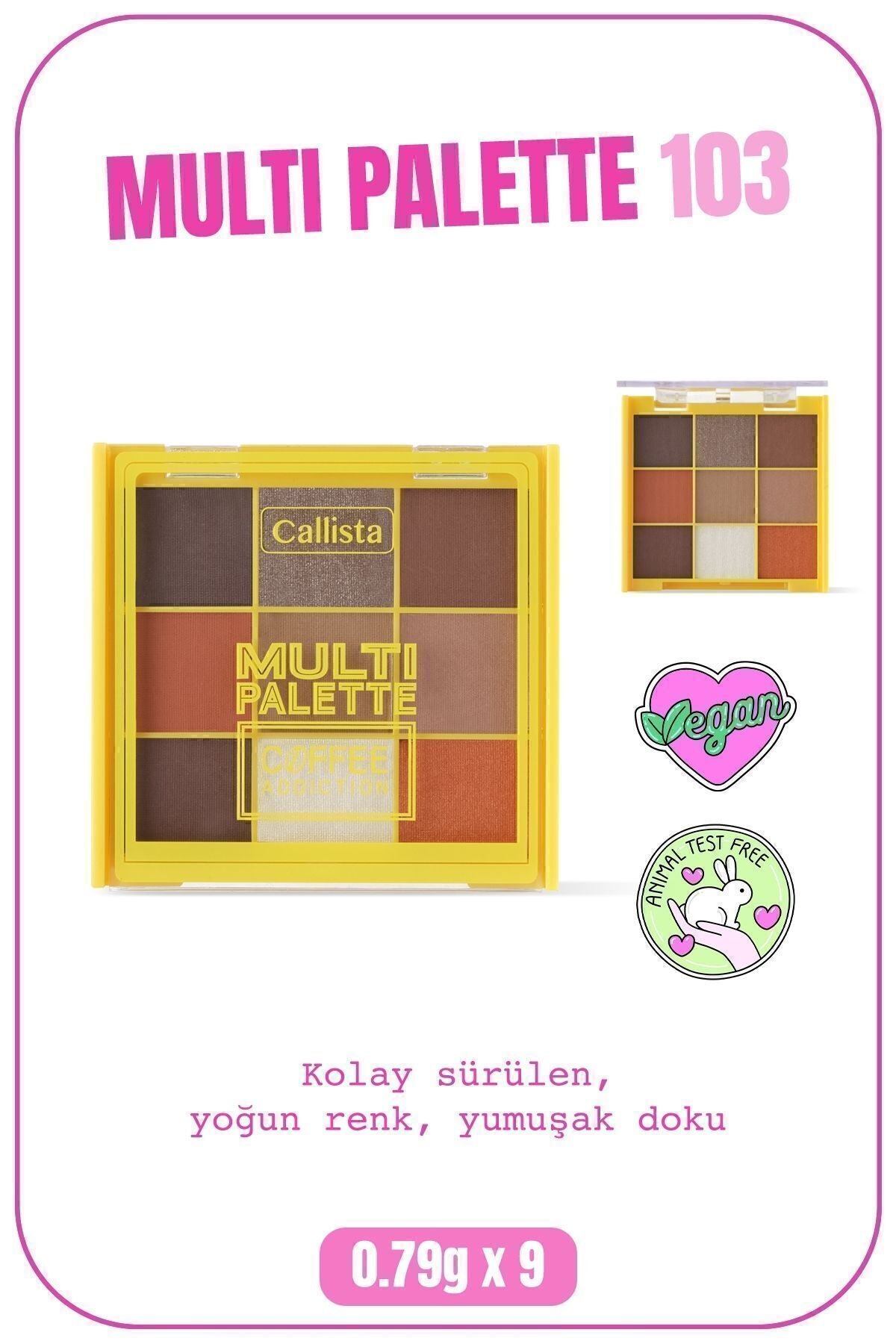 Multi Palette Eyeshadow Matte and Luminous Powder Eye Shape Palette - 103 Coffee Addiction