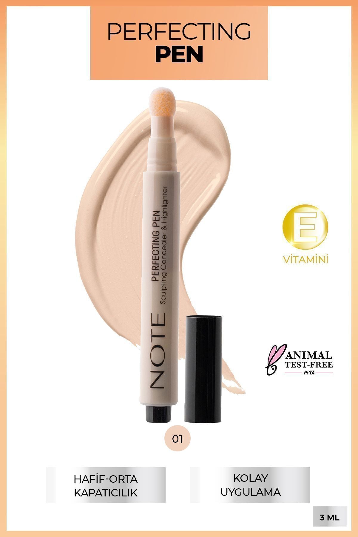 Perfecting Pen Lighting Effective Pen Under Eye Concealer - 01 Light Rose